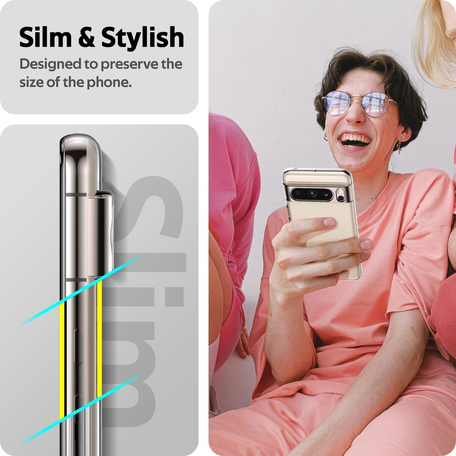 Aeska Clear Case for Google Pixel 8 Pro, Ultra [Slim Thin] Flexible Scratch Resistant Transparent TPU Shockproof Gel Rubber Soft Silicone Protective Phone Case Cover for Google Pixel 8 Pro (Clear)  Aeska   