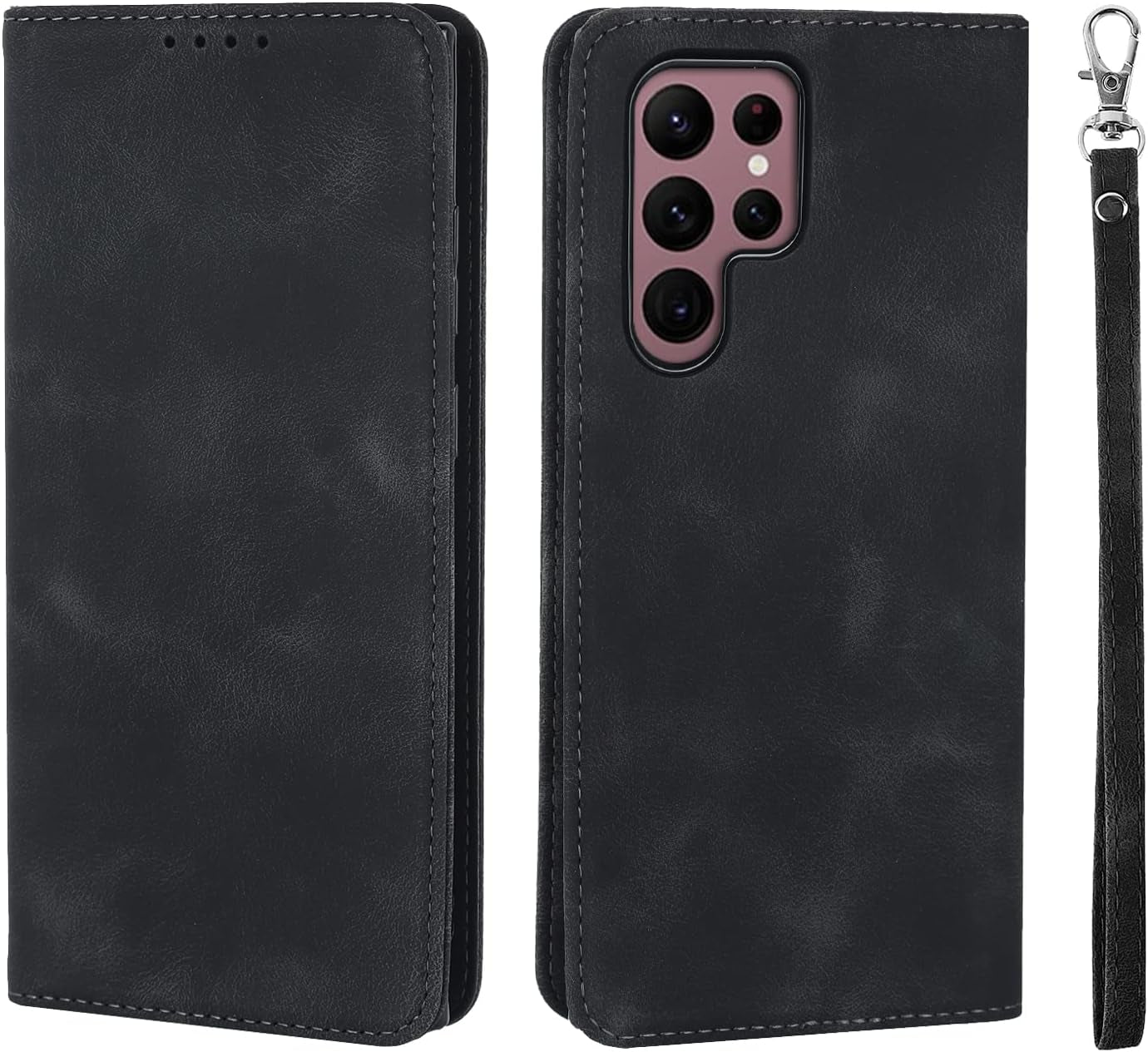 Ｈａｖａｙａ Samsung Galaxy S23 Ultra Case Wallet Magsafe Compatible,Samsung Galaxy S23 Ultra Wallet Case with Card Holder，Magnetic Detachable Flip Cover for Women Men Mujer-Black  Ｈａｖａｙａ SSFG-Black Samsung Galaxy S23Ultra 