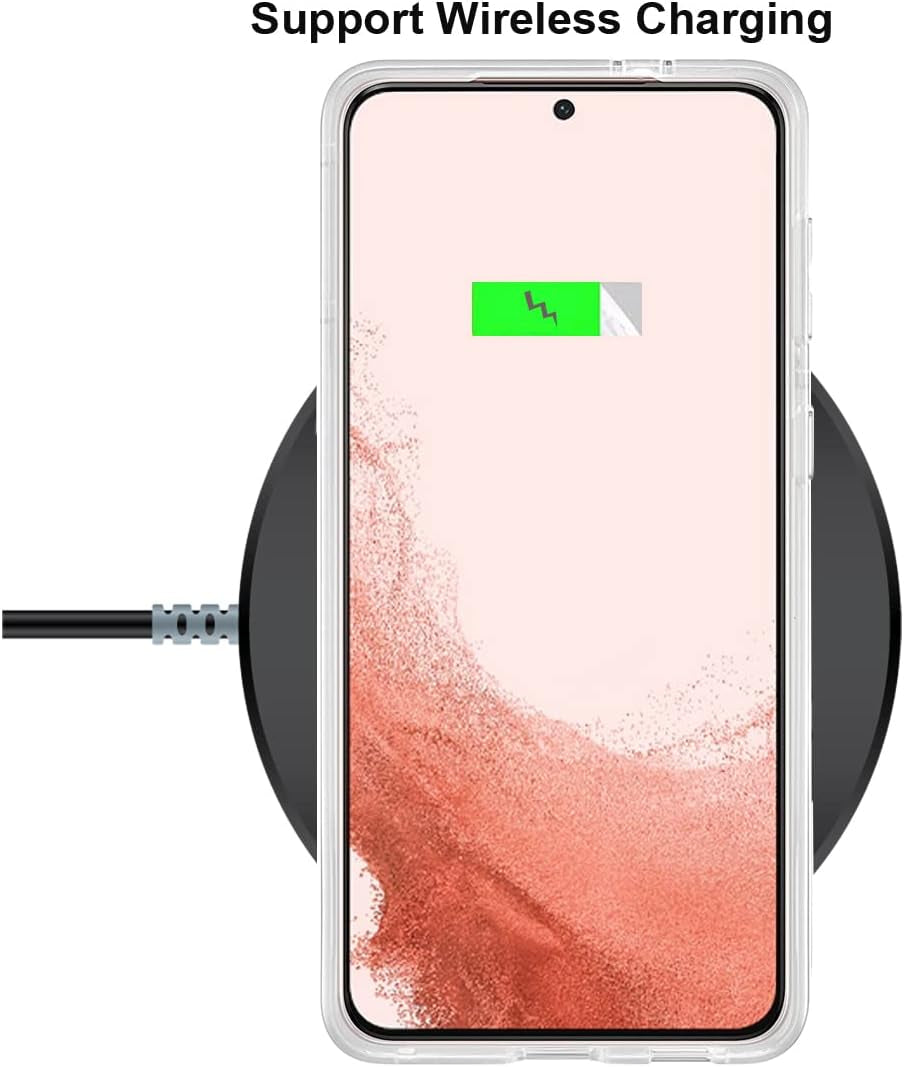 Unov Case Compatible with Galaxy S22 Case Clear with Design Soft TPU Shock Absorption Slim Embossed Pattern Protective 6.1 Inch (Flower Butterfly)  Unov   