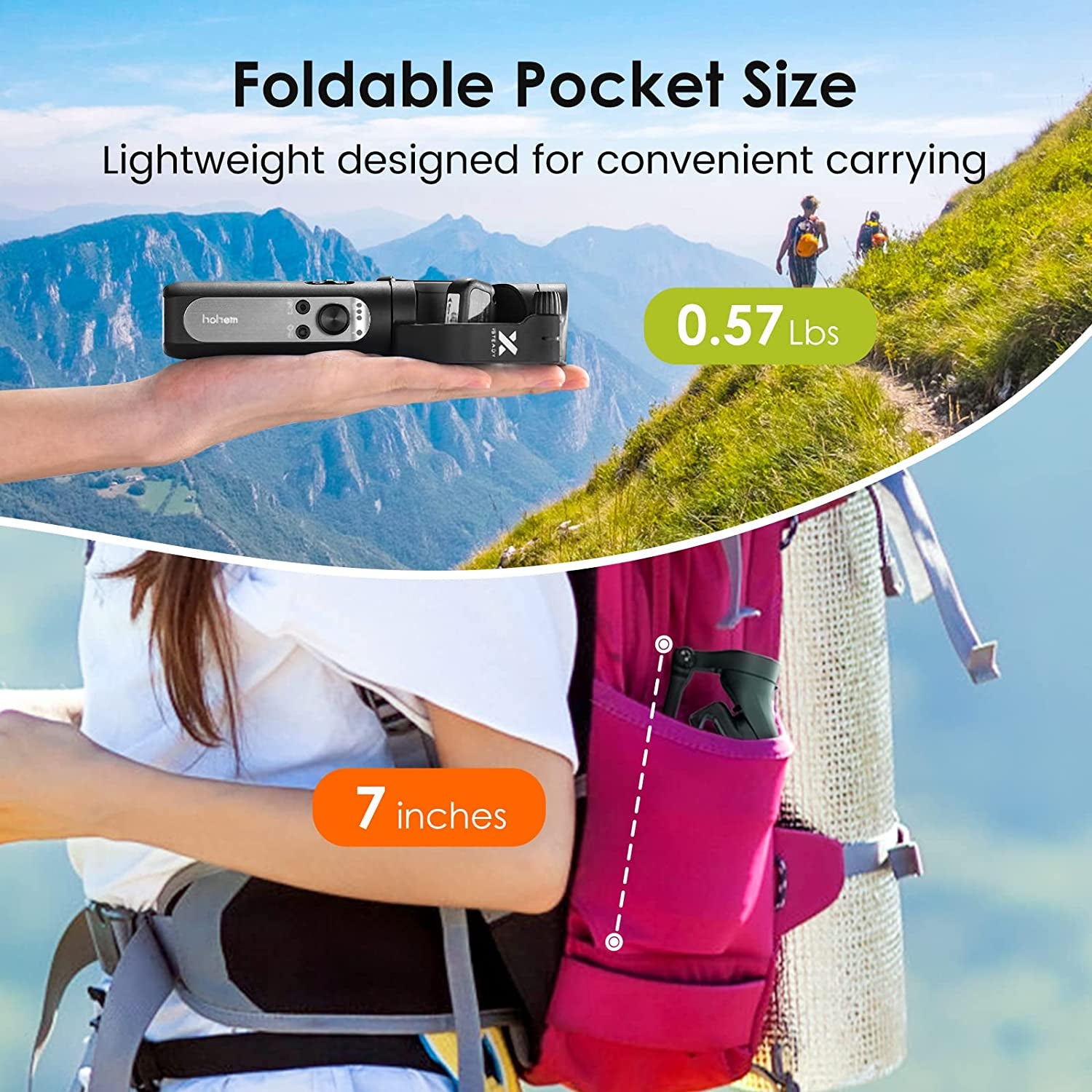 Gimbal Stabilizer for Smartphone, 3-Axis Phone Stabilizer with Tripod, Foldable Phone Gimbal for Android and Iphone 14 PRO MAX, Stabilizer for Video Recording with 600° Auto Rotation - Hohem Isteady X  hohem Technology Co., LTD.   