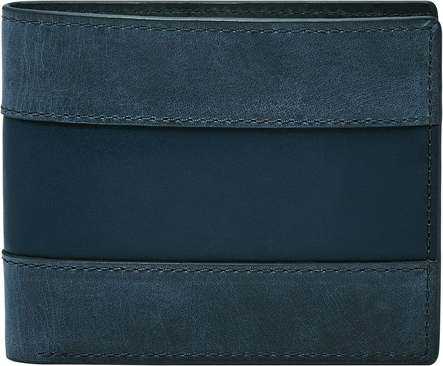 Fossil Men'S Leather Bifold Wallet with Flip ID Window  Fossil Men's Accessories Everett Blue  
