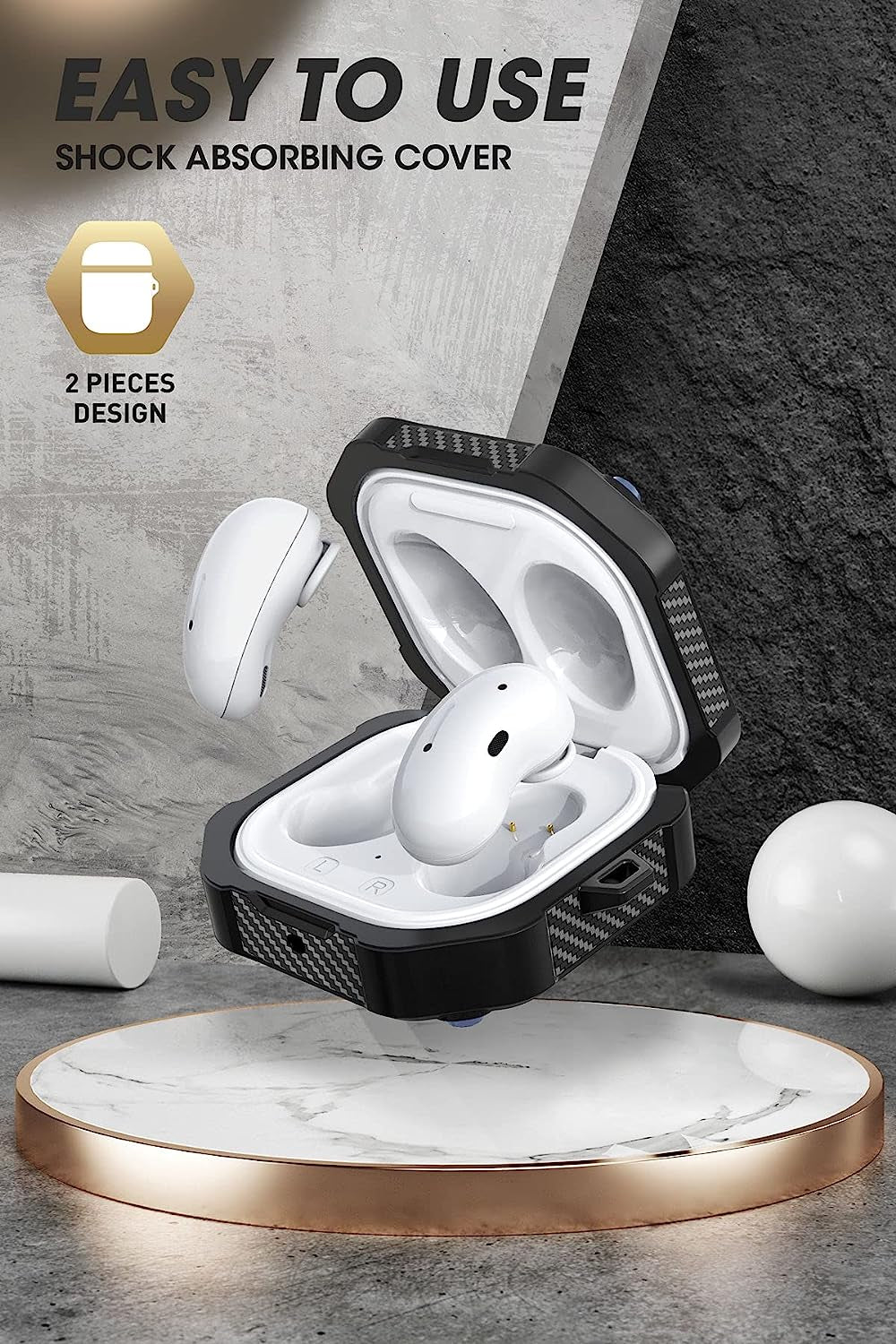 SUPCASE Unicorn Beetle Pro Case for Galaxy Buds 2 Pro / Galaxy Buds 2 / Galaxy Buds Pro / Galaxy Buds Live, Full-Body Rugged Protective Case with Carabiner (Tilt)  SUPCASE   