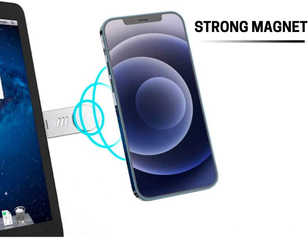 Laptop Phone Holder, Magnetic Phone Mount, Adjustable Laptop Stand, Laptop or Desktop Monitor Side Mount Phone Holder, Foldable Laptop Side Mount Clip, Foldable Computer Expansion Bracket  Generic   