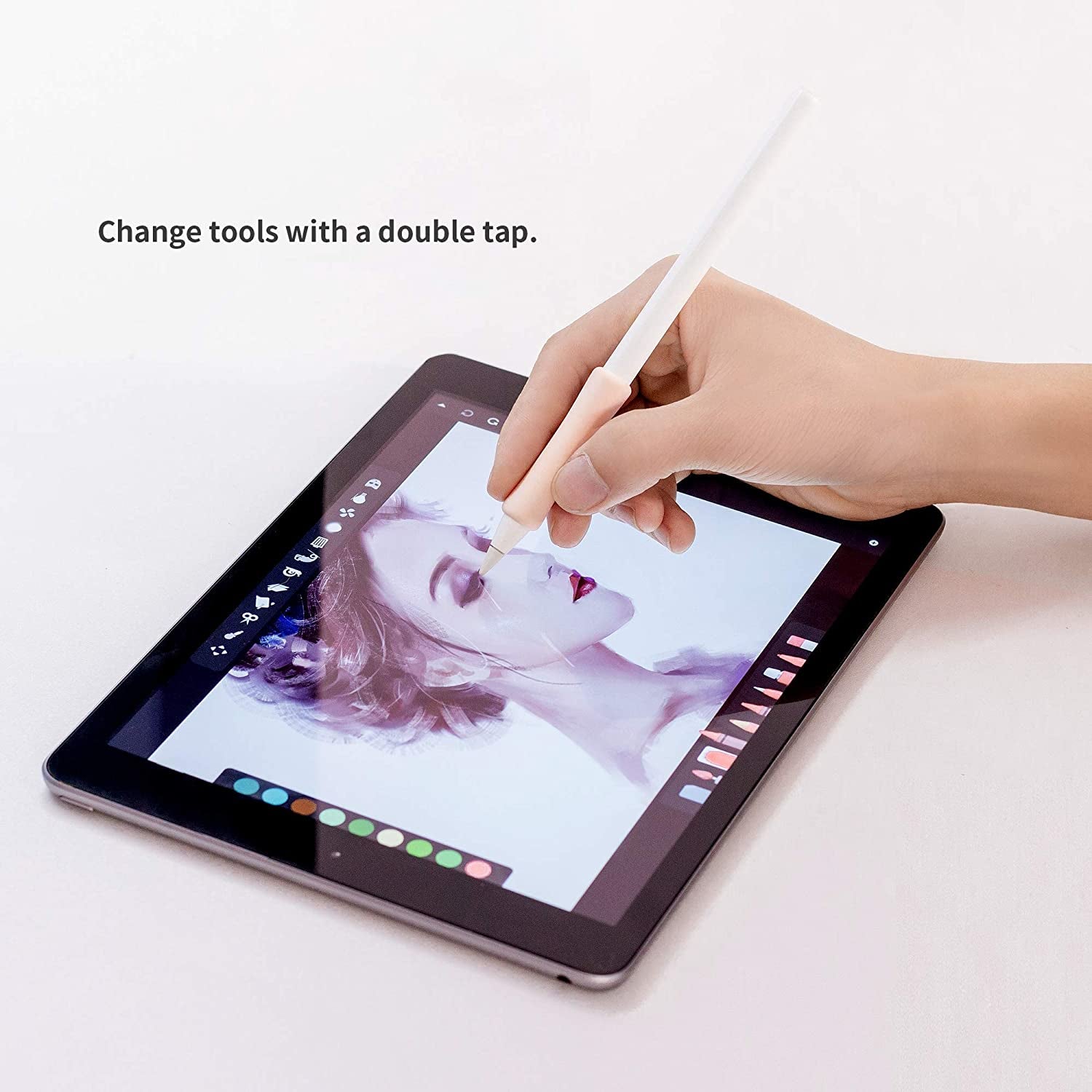 3 Pack Ipencil Grips Case Cover Silicone Sleeve Holder Compatible with Apple Pencil 2Nd Generation, Ipad Pro 11 12.9 Inch 2018(White, Pink, Purple)  Litumfen   