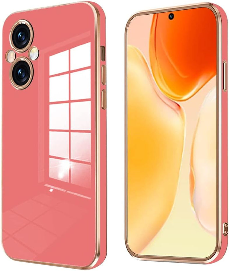 Wousunly Compatible with Oneplus Nord N20 5G Case Silicone Pink, Plating Phone Oneplus Nord N20 5G Case Shockproof Thin and Soft Cover (Pink)  Wousunly Red  