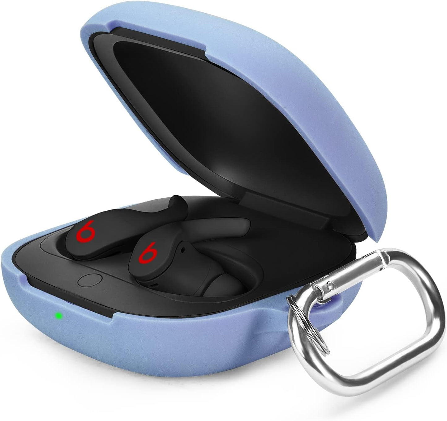 Beats Fit Pro Case Cover, AIRSPO Soft Silicone Case for Beats Fit Pro 2021 Shockproof Beats Fit Pro Earbuds Case Cover with Keychain (Black)  AIRSPO Grayish Blue  