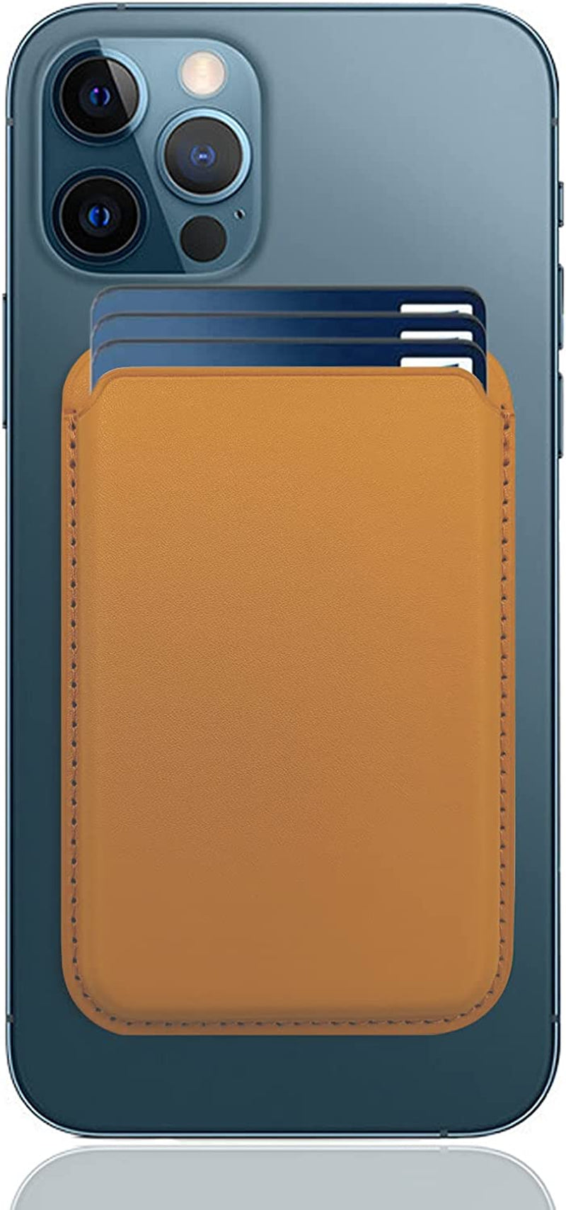 [2 Pack] Magnetic Card Holder Wallet for Iphone 14/13/12 Series with Magsafe, Leather Wallet for Iphone 14 Pro/Pro Max/Plus/14, Mag-Safe Wallet for Iphone 13 Pro/Pro Max/Mini/13/12 Series, Black Blue  iLodn Yellow  