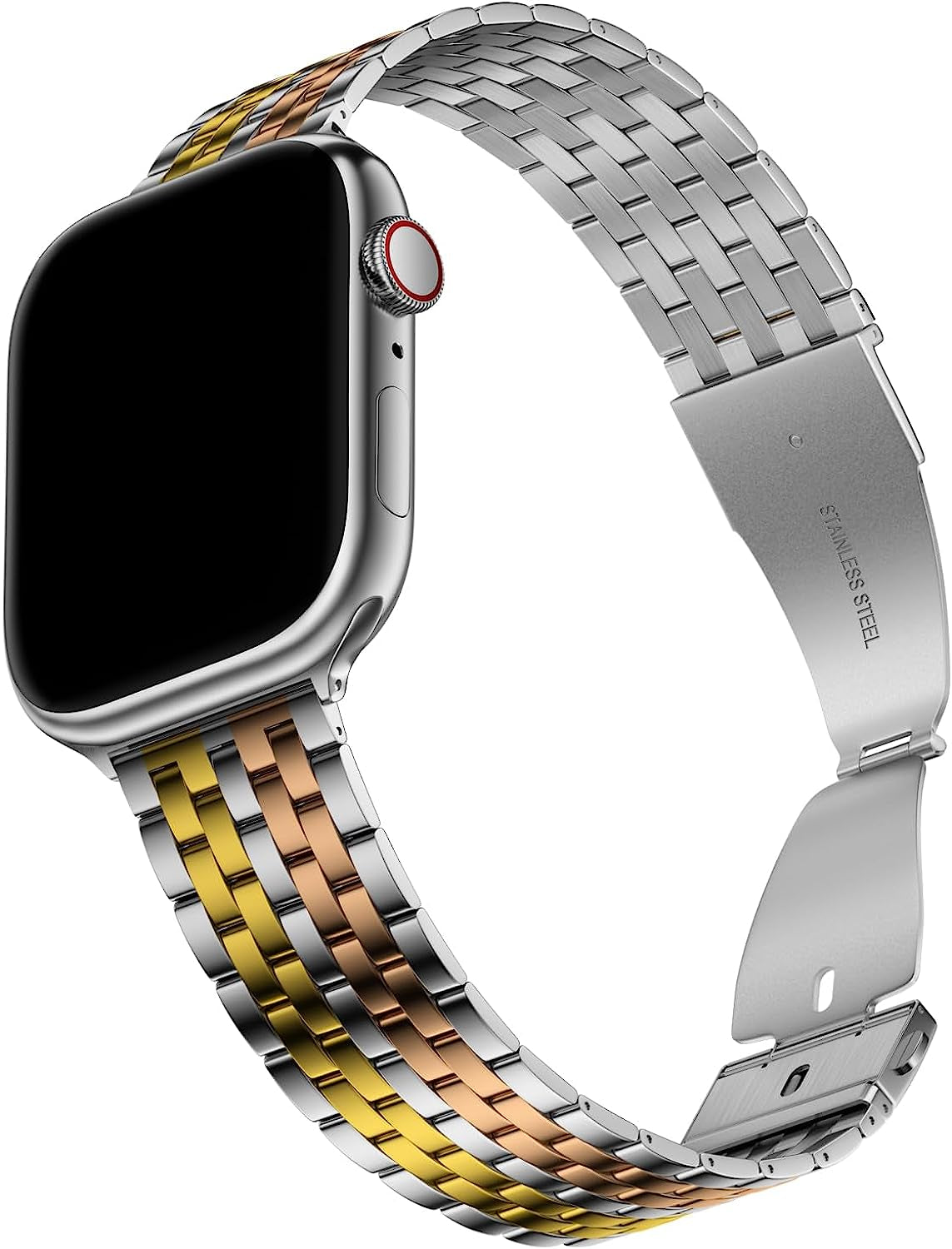 CINORS Metal Band Compatible with Apple Iwatch 38Mm 40Mm 42Mm 44Mm Women Replacement Stainless Steel Bands for Series 5 4 3 2 1  CINORS Silver/Gold/Rose Gold 42 44 45mm NORM 