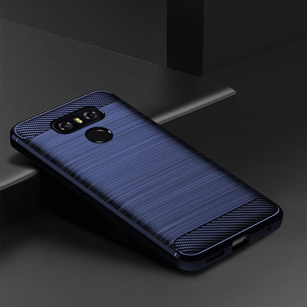 DONGDEAR Compatible for LG G6 Case LG G6 plus Phone Case,Slim Thin Flexible TPU Scratch Resistant Rubber Soft Skin Silicone Shockproof Carbon Fiber Protective Cases Cover for LG G6 (Brushed Blue)  DONGDEAR   