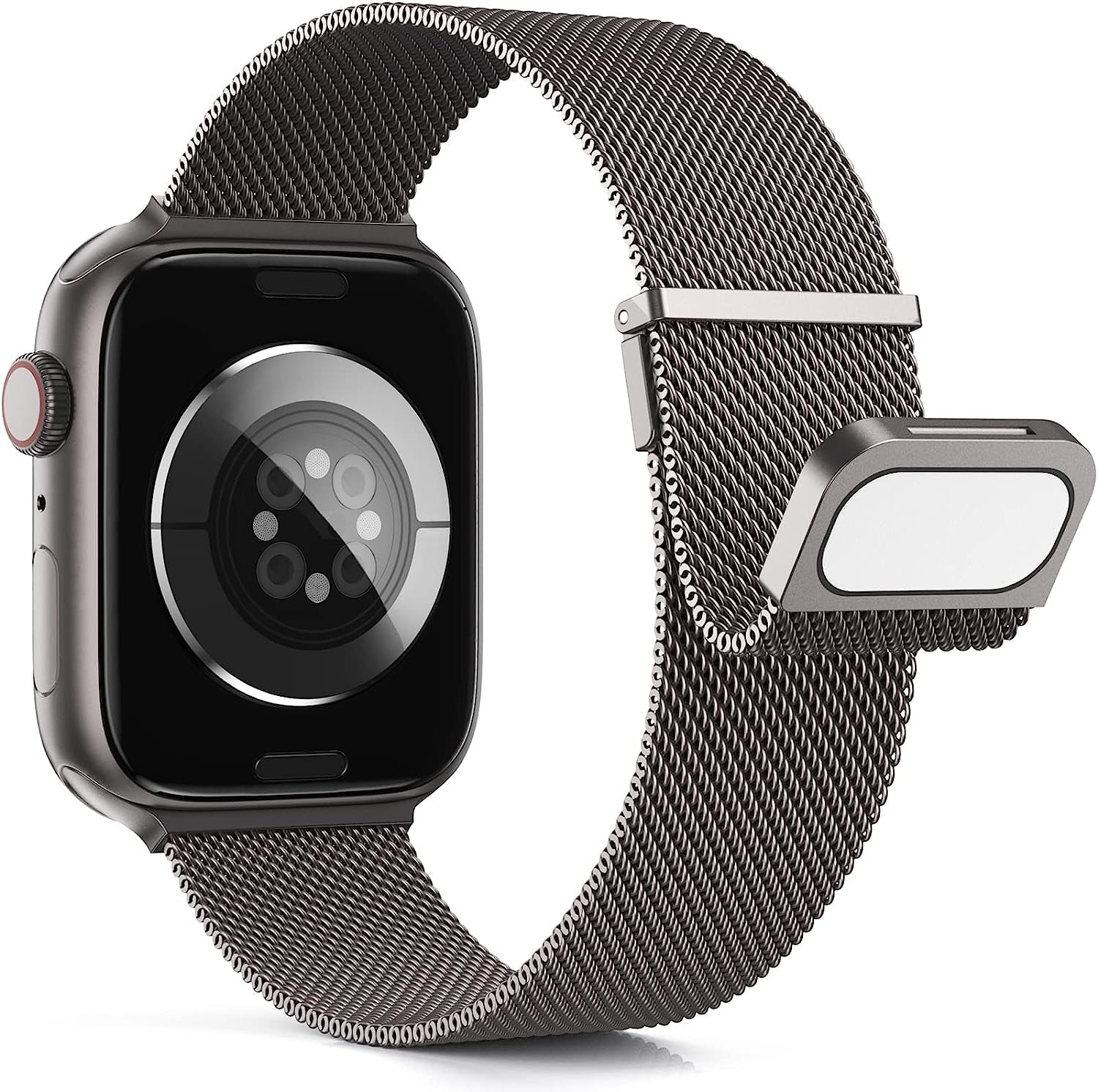 Merlion Magnetic Band for Apple Watch Band 41Mm 40Mm 38Mm 49Mm 45Mm 44Mm 42Mm for Women Men, Mesh Stainless Steel Dual Magnetic Clasp Strap for Iwatch Series 8 7 6 5 4 3 2 1 SE Ultra  Merlion Space Grey 42/44/45/49mm 