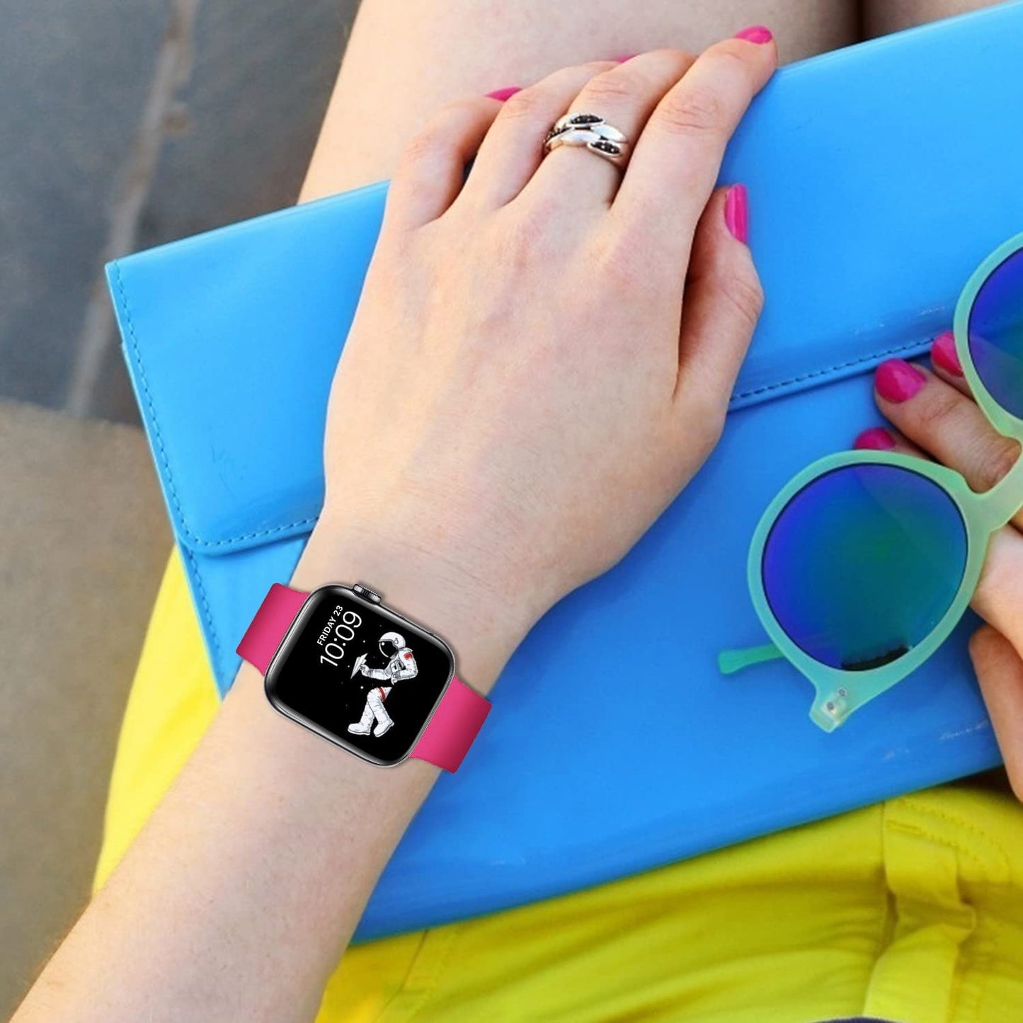 [5 PACK] STG Sport Watch Band Compatible with Apple Watch Band 38Mm 40Mm 41Mm 42Mm 44Mm 45Mm 49Mm Soft Silicone Replacement Sport Strap Compatible for Iwatch Ultra SE Series 8/7/6/5/4/3/2/1 (38Mm/40Mm/41Mm S/M, 5 PACK  STG   