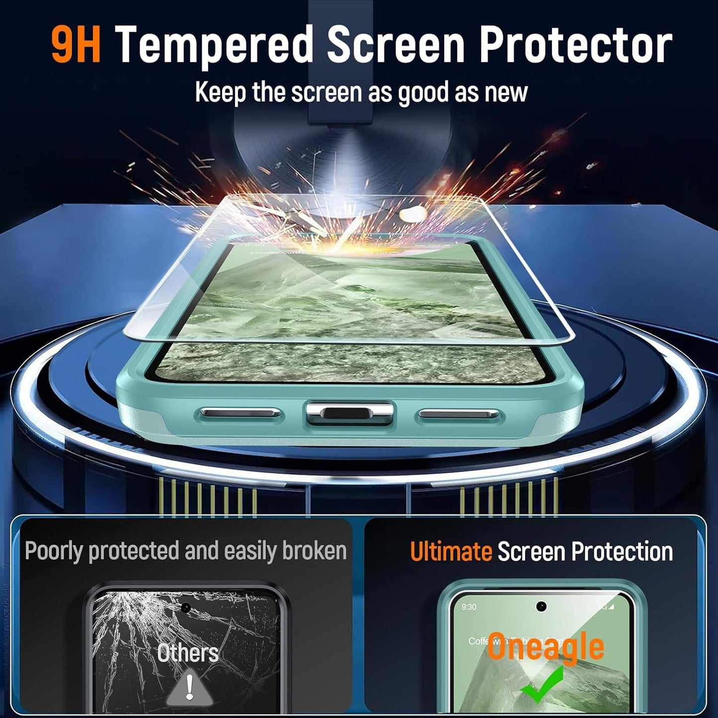 Oneagle for Google Pixel 8 Case, Pixel 8 Case with 2 Screen Protector, [15FT Military Protection][Double Layer][Heavy Duty][Anti-Slip][Matte Feel] Shockproof Phone Case for Pixel 8 6.2 Inch  Oneagle   