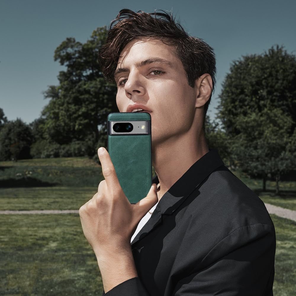 X-Level Google Pixel 8 Case, Thin Slim Premium PU Leather Soft TPU Bumper Shockproof Protective Phone Cover for Google Pixel 8 2023 (Green)  pipilu   