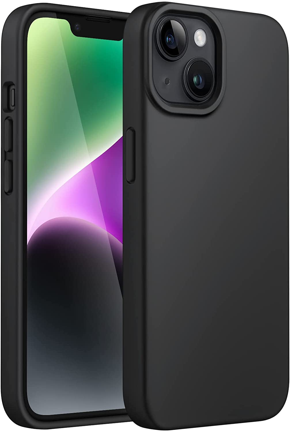 Jetech Silicone Case for Iphone 14 6.1-Inch, Silky-Soft Touch Full-Body Protective Phone Case, Shockproof Cover with Microfiber Lining (Marigold)  JETech Black  