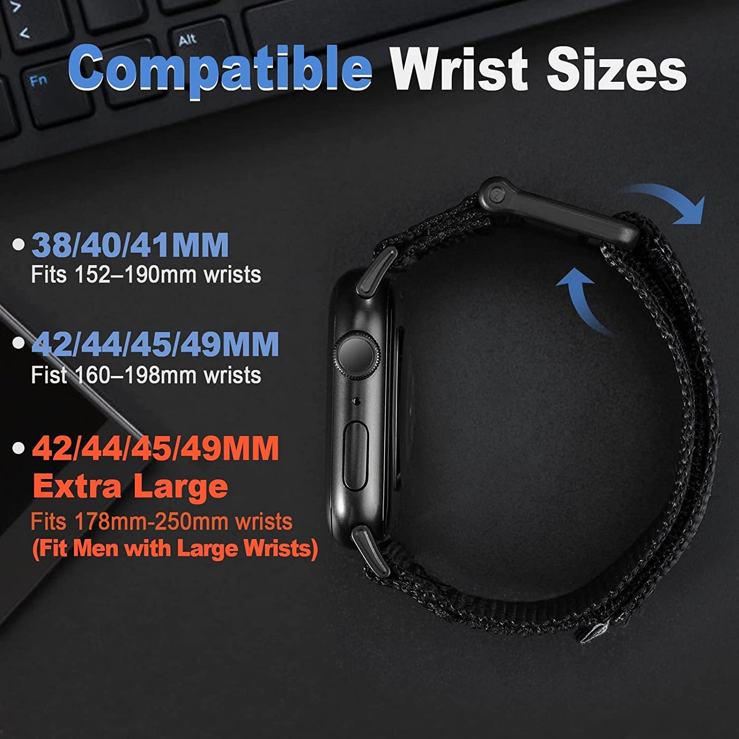 EOMTAM Width 30MM Men Soft Nylon Strap for Apple Watch Band Ultra 49Mm 45Mm 44Mm 42Mm 41Mm 40Mm 38Mm, Rugged Sport Woven Adjustable Wristband for Iwatch Series 8 SE 7 6 5 4 3  EOMTAM   