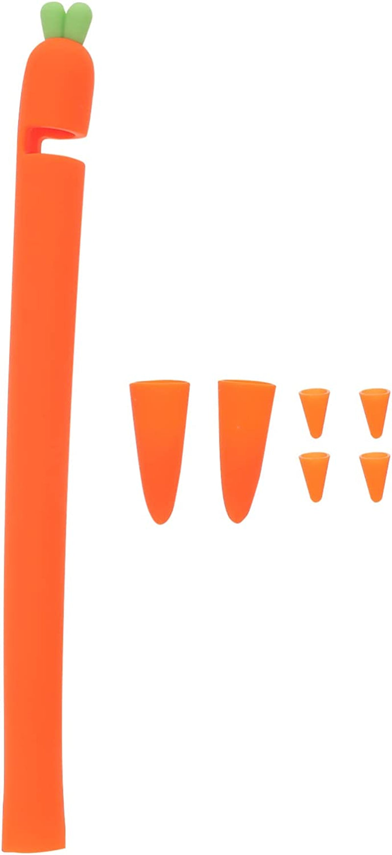 Hemobllo Case Compatible with Apple Pencil 1St Generation, Silicone Stylus Sleeve Carrot Shaped Stylus Cover Shockproof Pen Cover Grip Holder Pencil Sleeve, White  Hemobllo Orange for Pencil 1st Generation 