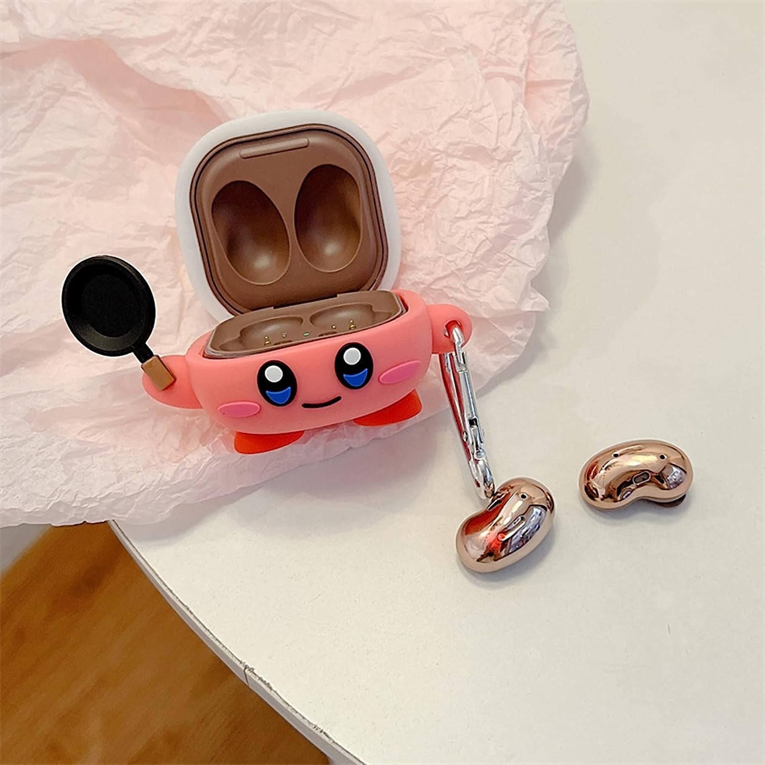 PVC Earphone Case for Samsung Galaxy Buds2 Pro/Galaxy Buds Live(2020)/Galaxy Buds Pro(2021)/Galaxy Buds 2 (2022) Charging Box,3D Cute Cartoons Anime Full Body Protective Cover with Keychain (Cook)  AOLABOKY   