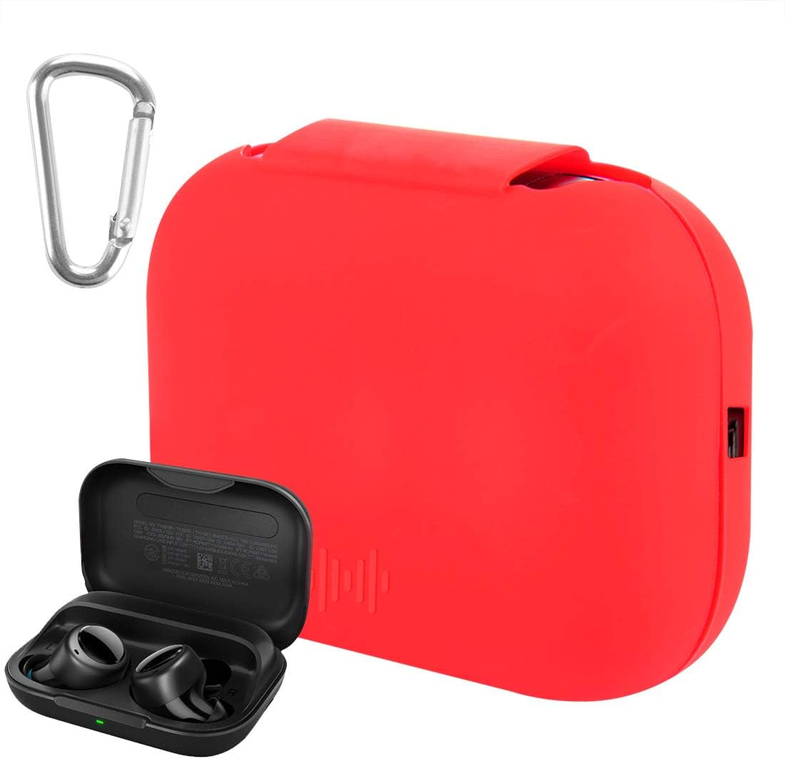 Geekria Silicone Case Cover Compatible with Echo Buds Earphone, Replacement Protective Hard Shell Travel Carrying Bag (Red)  GEEKRIA   