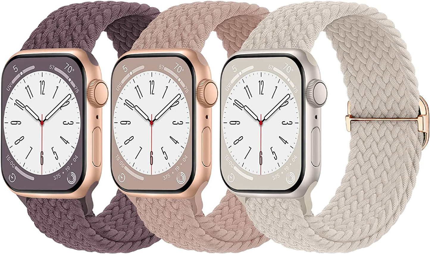 Braided Solo Loop Compatible with Apple Watch Band 38Mm 40Mm 41Mm 42Mm 44Mm 45Mm 49Mm for Women Men, Nylon Elastic Straps Wristbands for Iwatch Series Ultra SE 8 7 6 5 4 3 2 1  Suitisbest   