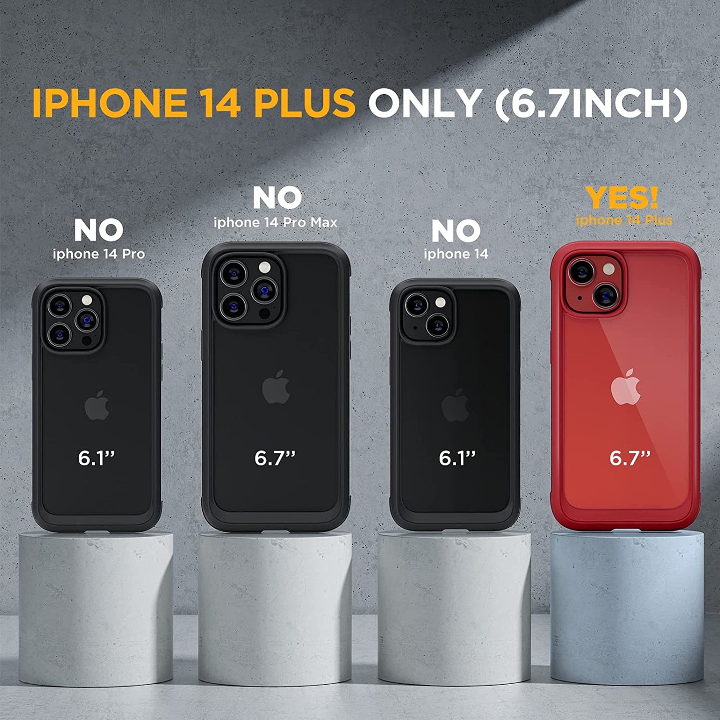 Miracase Glass Series Designed for Iphone 14 Case 6.1 Inch, 2023 Upgrade Full-Body Clear Bumper Case with Built-In 9H Tempered Glass Screen Protector and Camera Lens Protector,Red  Miracase   