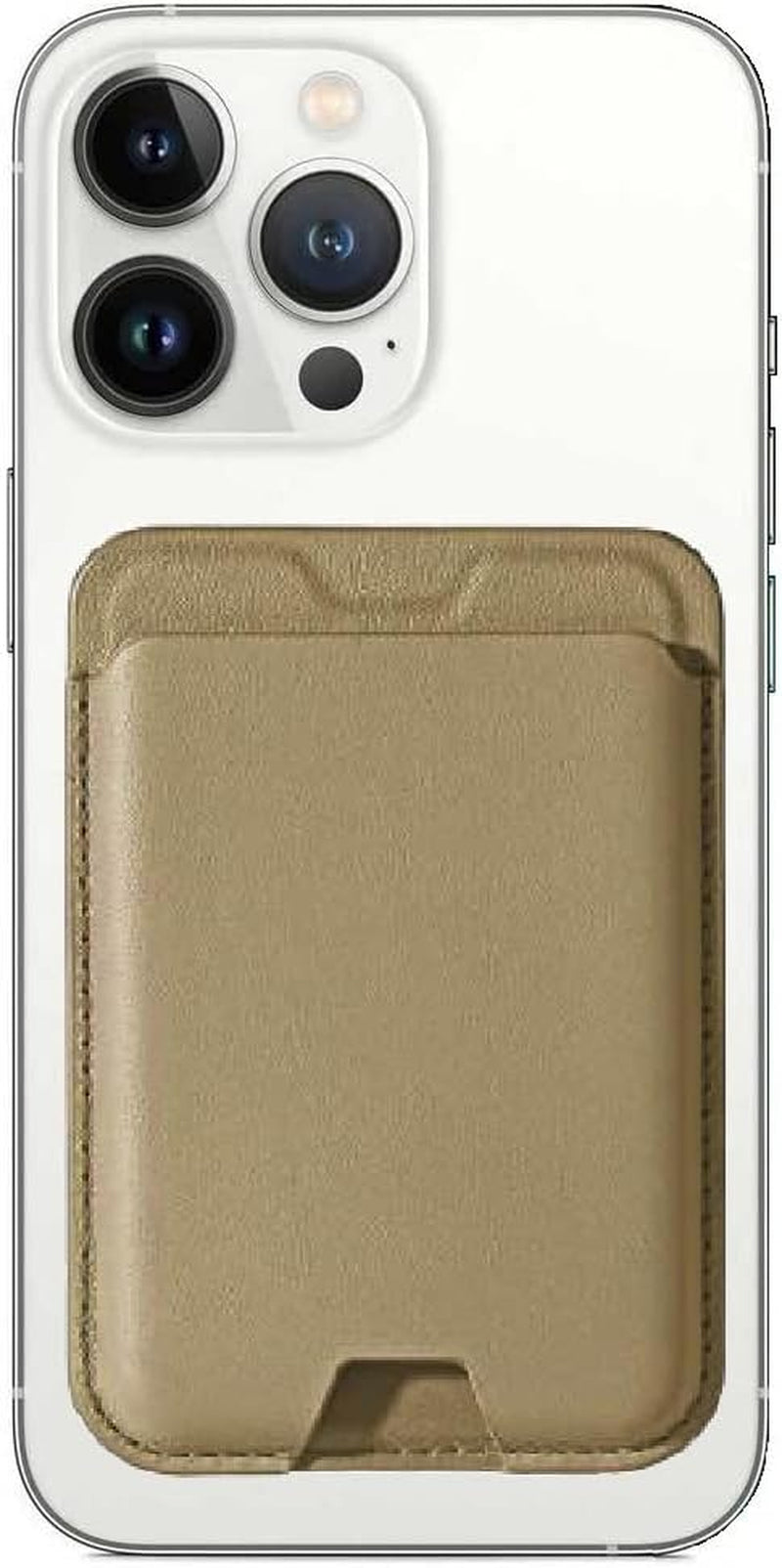 Open Slot Strong Magnetic Card Holder with Magsafe Wallet for Apple Iphone 14 Pro Max/14 Plus/14 Pro/14/13 Pro Max/13 Pro/13/13 Mini/12 Max/12/12 Pro/12 Mini, (Brown)  Tahamus Gold  