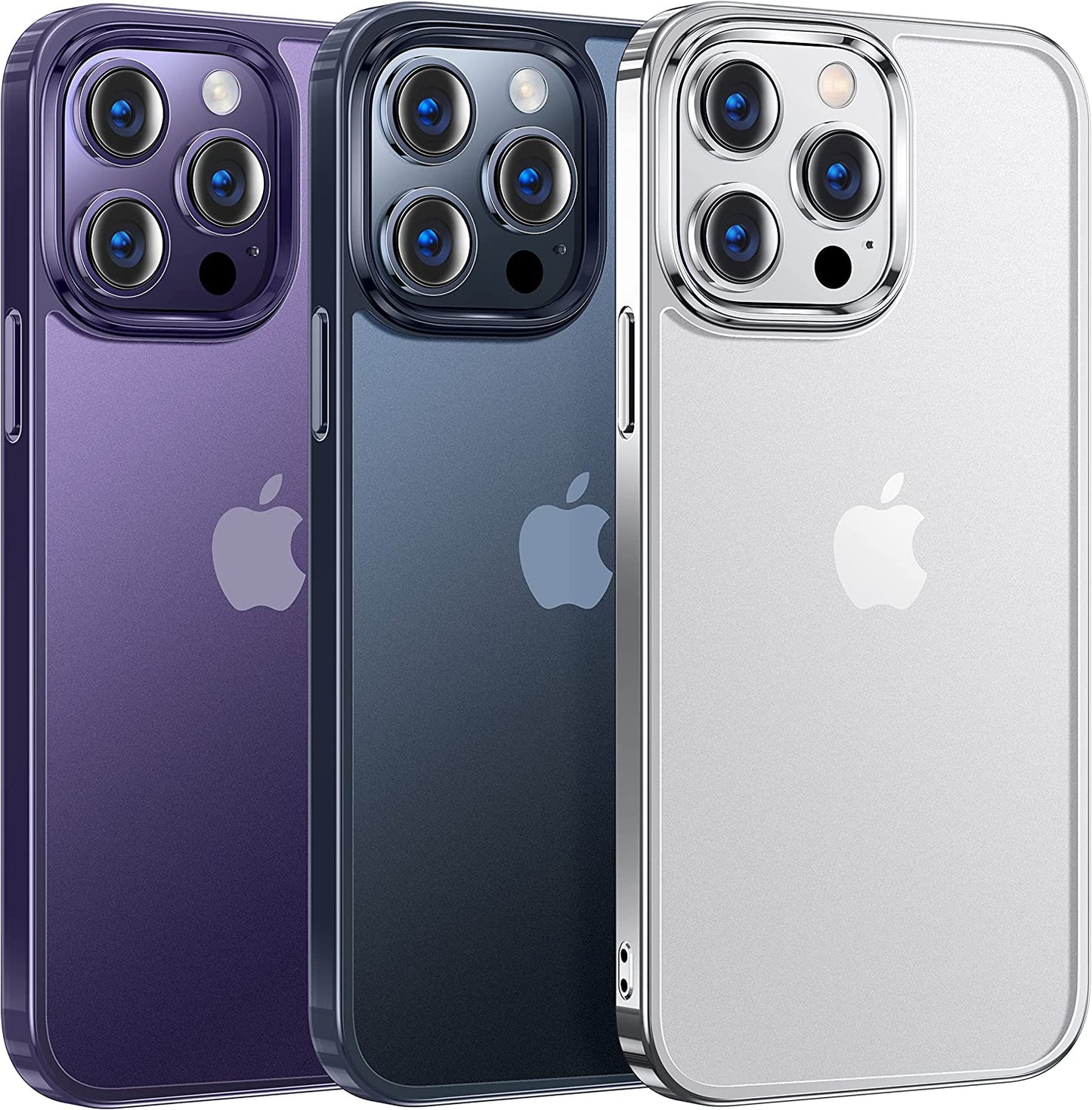 Alphex Invisible Clear Case for Iphone 14 Pro [Look as Caseless] [Never Yellowing] 8FT Military Grade Protective Soft Glossy Bumper Matte Slim Women Men Phone Cover 6.1 Inch, Space Black  Alphex Silver  