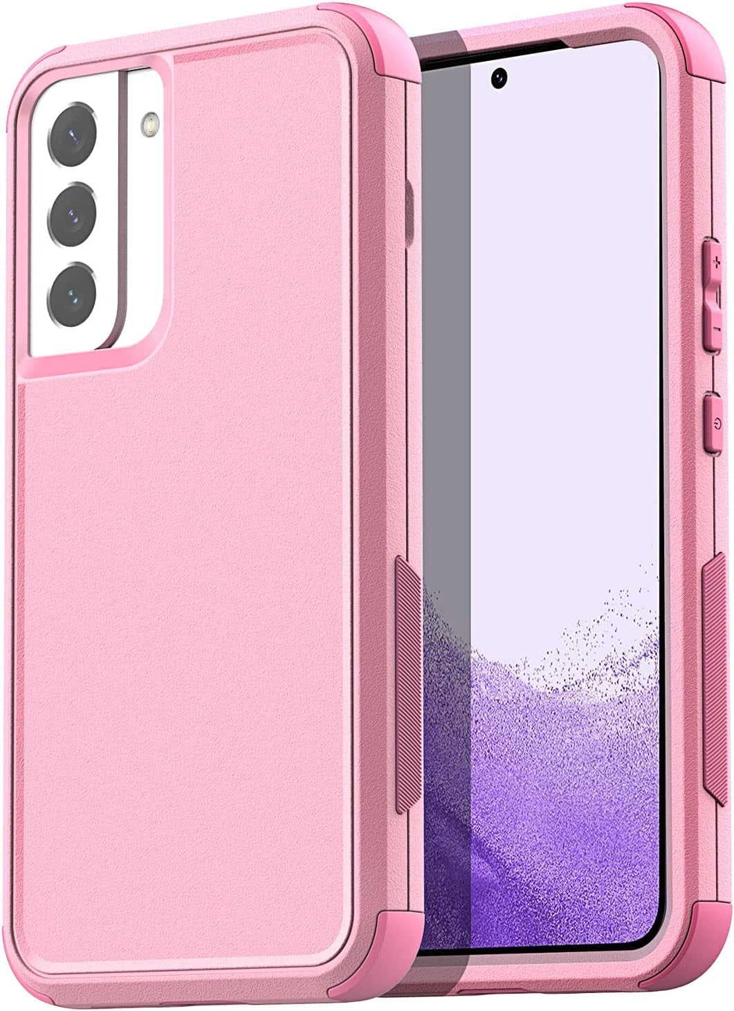Aicase for Samsung Galaxy S22 Case with Screen Protector,Heavy Duty Drop Protection Full Body Rugged Shockproof/Dust Proof Military Protective Tough Durable Phone Cover for Samsung S22 6.1“_5  AICase Pink Case  