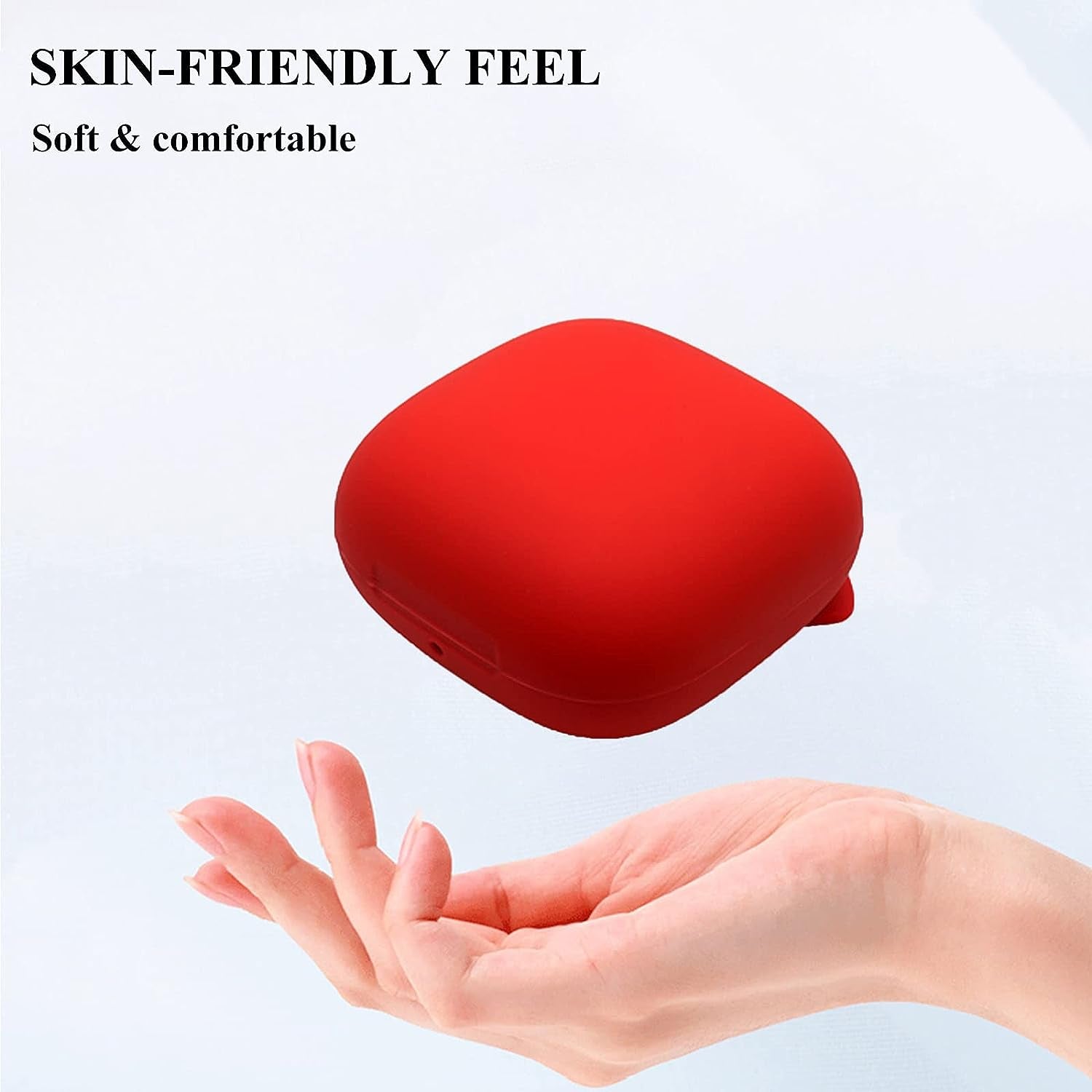 Powerbeats Pro Case Cover, VAEKNVG Soft Silicone Case for Beats Powerbeats Pro Wireless Earbuds Shockproof Protective Earbuds Case with Carabiner Accessories(Red)  VAEKNVG   