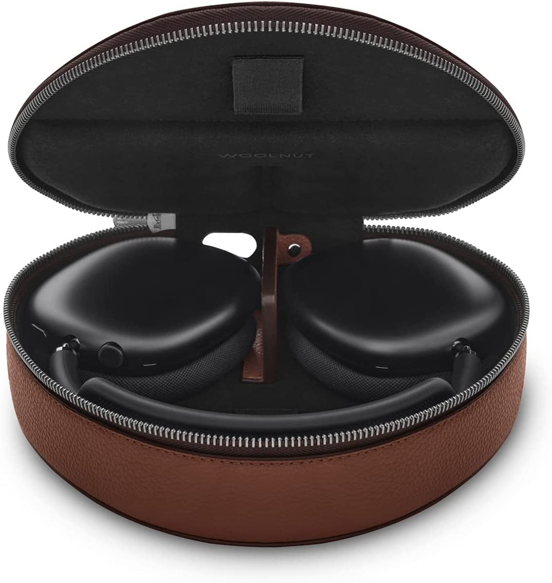 Woolnut Leather Case for Airpods Max - Black  Woolnut Cognac  