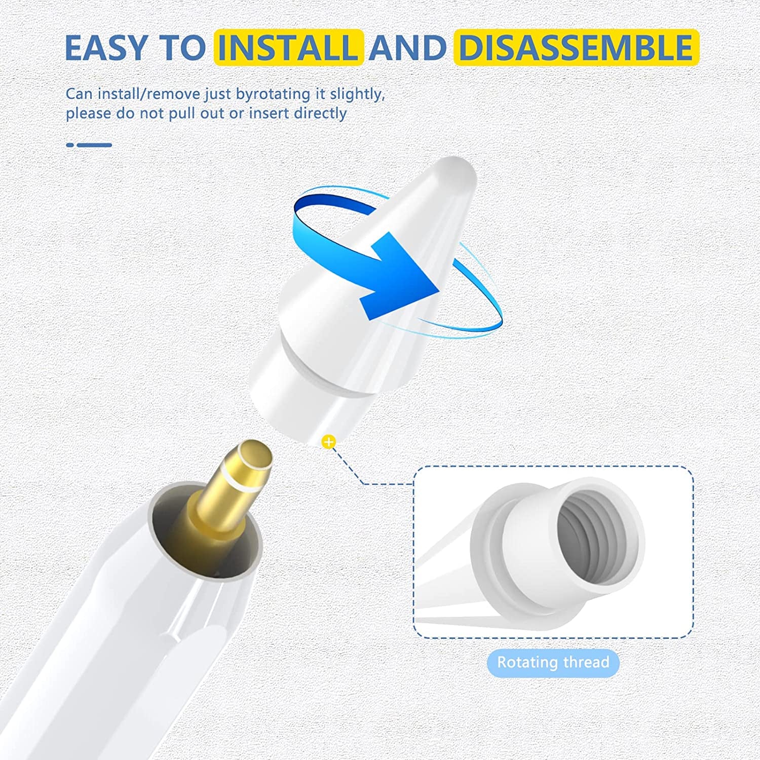 8 Pack for Apple Pencil Tips,Upgraded Replacement Pencil Nibs for Apple Pencil 2Nd Generation and Apple Pencil 1St Generation,Accessories Compatible with Apple Pencil 2 Generation Ipad Pro Pencil Tips  Inesore   