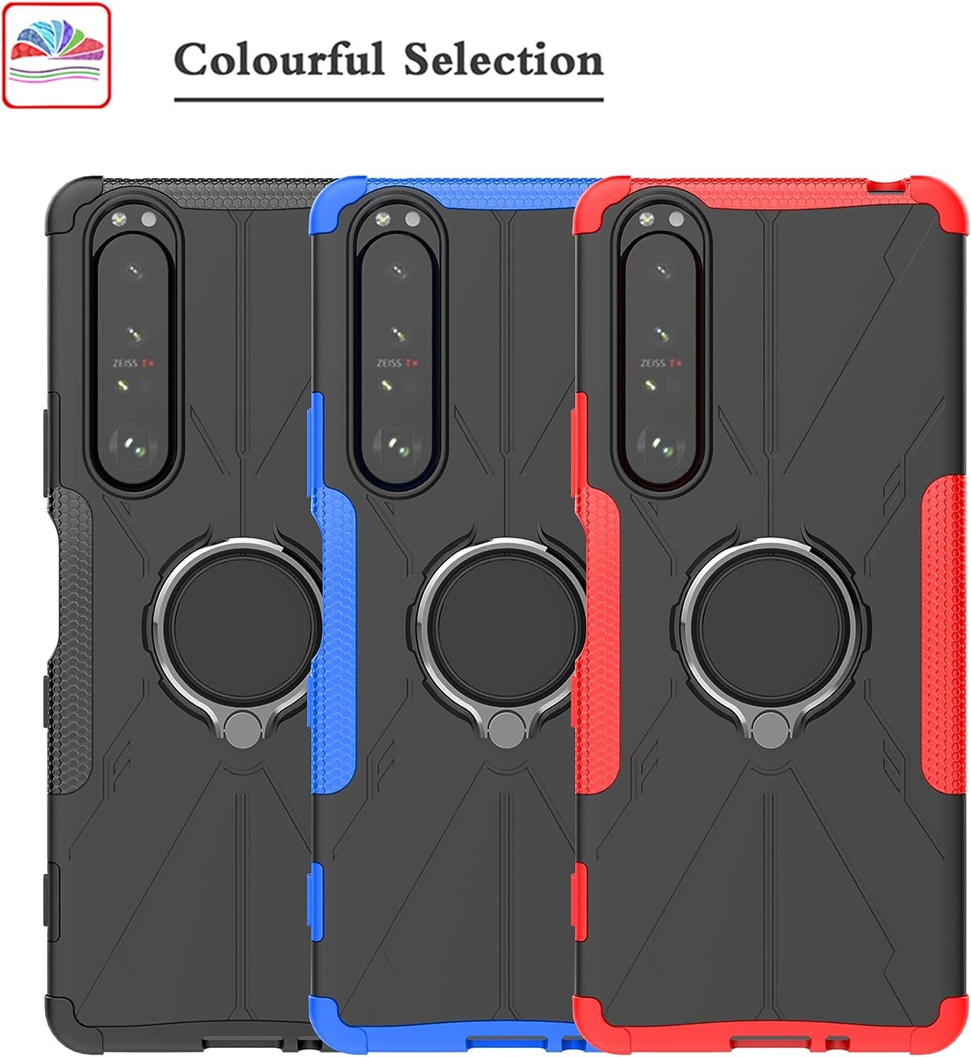 Liushan Compatible with Sony Xperia 1 III Case,360° Rotation Ring Holder Kickstandmilitary Grade Shockproof Cover for Sony Xperia 1 III Smartphone（Not Applicable Sony Xperia 10,Black  liushan-Usstore   