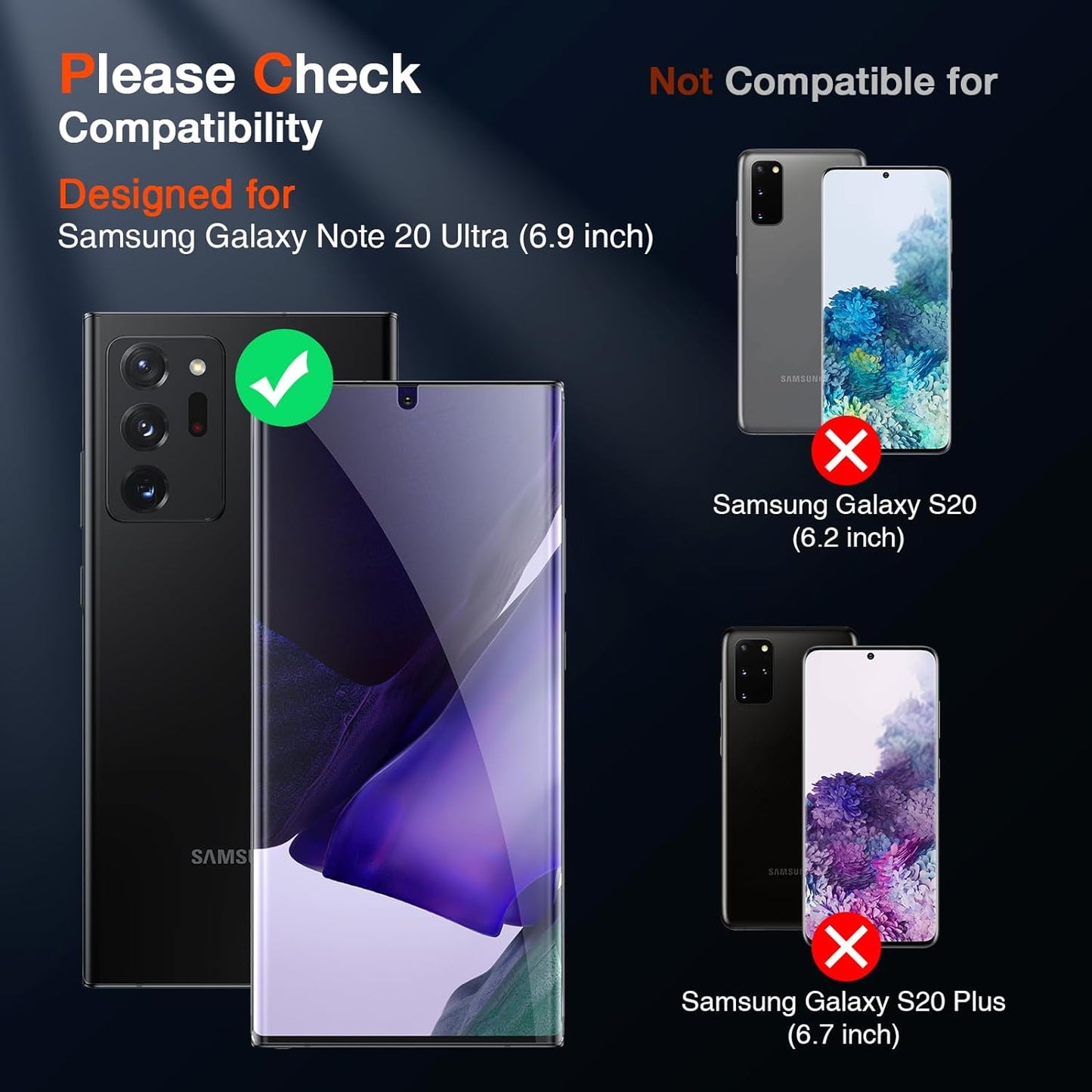 LK 3 Pack for Samsung Galaxy Note 20 Ultra Screen Protector [Not Glass] [Support Fingerprint Unlock] [Anti-Scratch] Bubble Free, 3D Curved Max Coverage Screen Protector for Note 20 Ultra  LK   