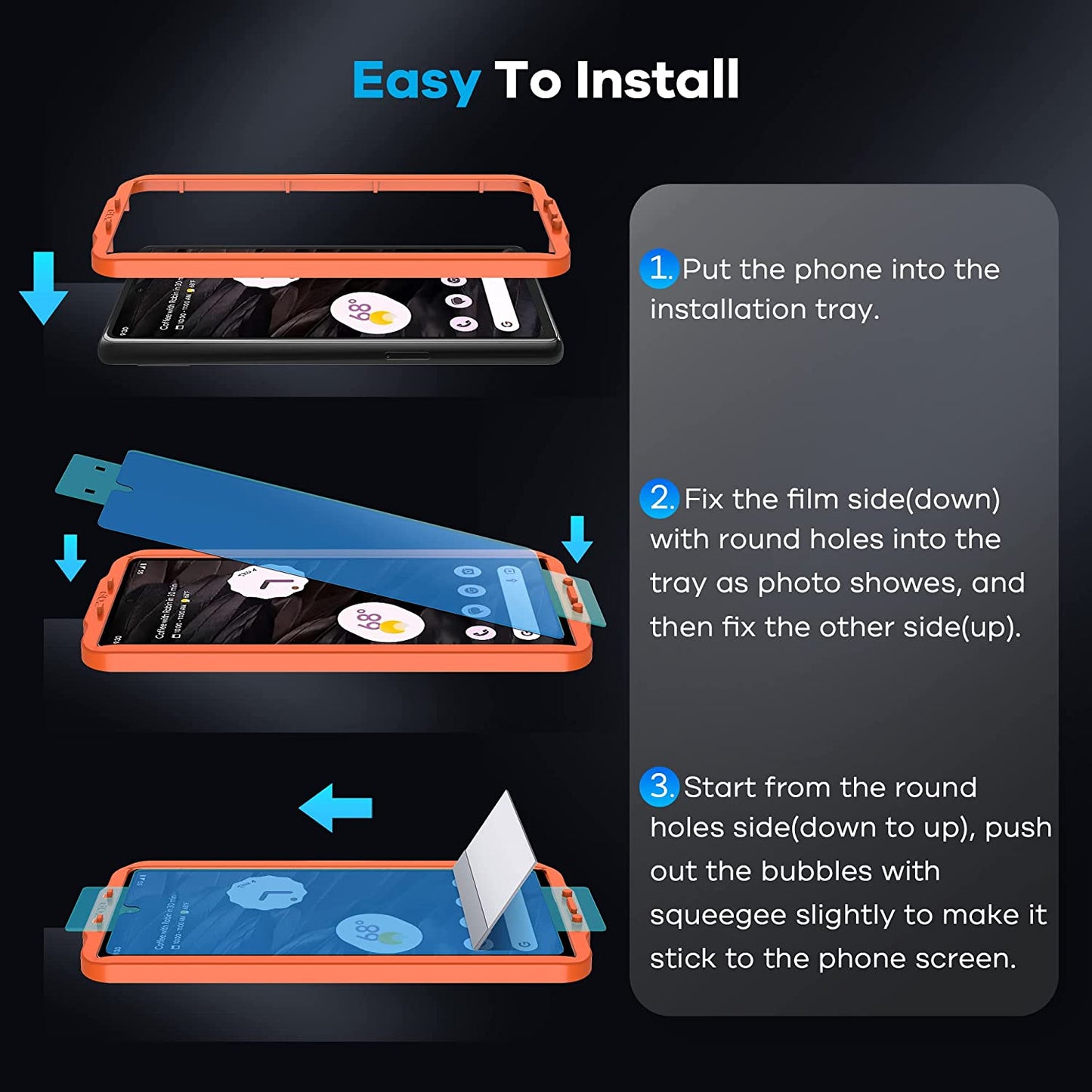 [4-Pack] FANGTIAN for Google Pixel 7A Screen Protector [Not Glass] - Film for Pixel 7A Screen Protector [Fingerprint Compatible][Alignment Tool][6.1Inch][7H Hybrid]  FANGTIAN GUARD   