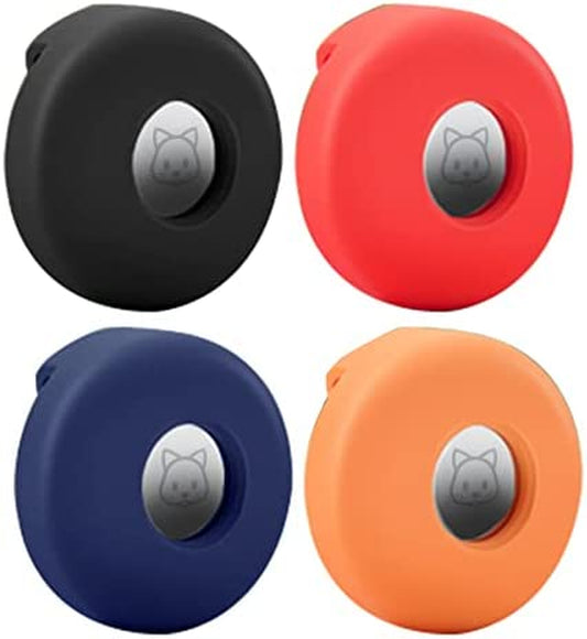 Airtag Holder 4-Pack Dog Cat Collar Holders for Apple Air Tag, Dog Collar Holder, Protector, Red, Blue, Orange, Black  Bemix Pets   