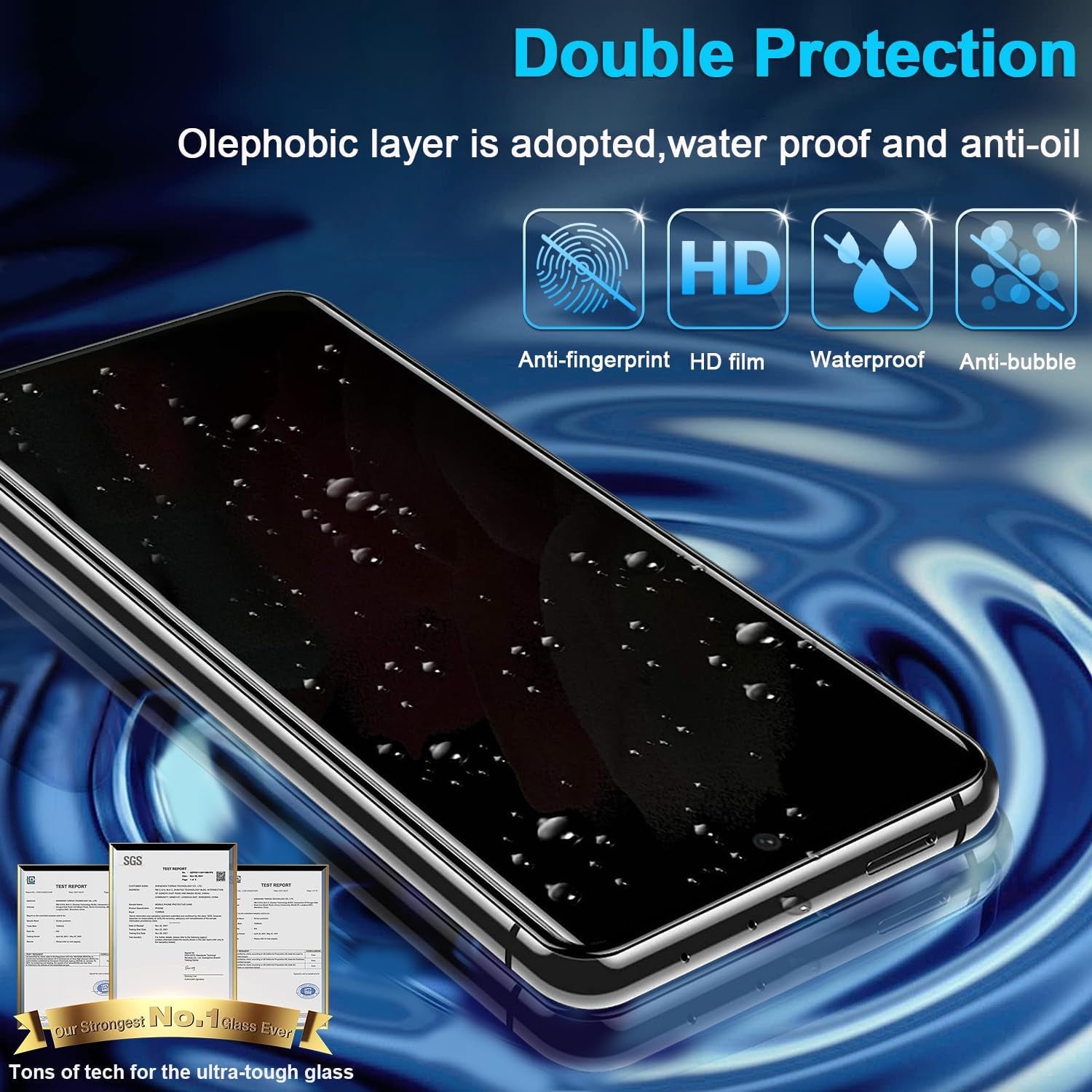 [2+1 Pack] for Google Pixel 6 Pro Privacy Screen Protector, Fingerprint Unlock, 3D Curved, HD Clear Anti-Spy Film for Google Pixel 6 Pro 5G Tempered Glass Camera Screen Protector  Hendlent   