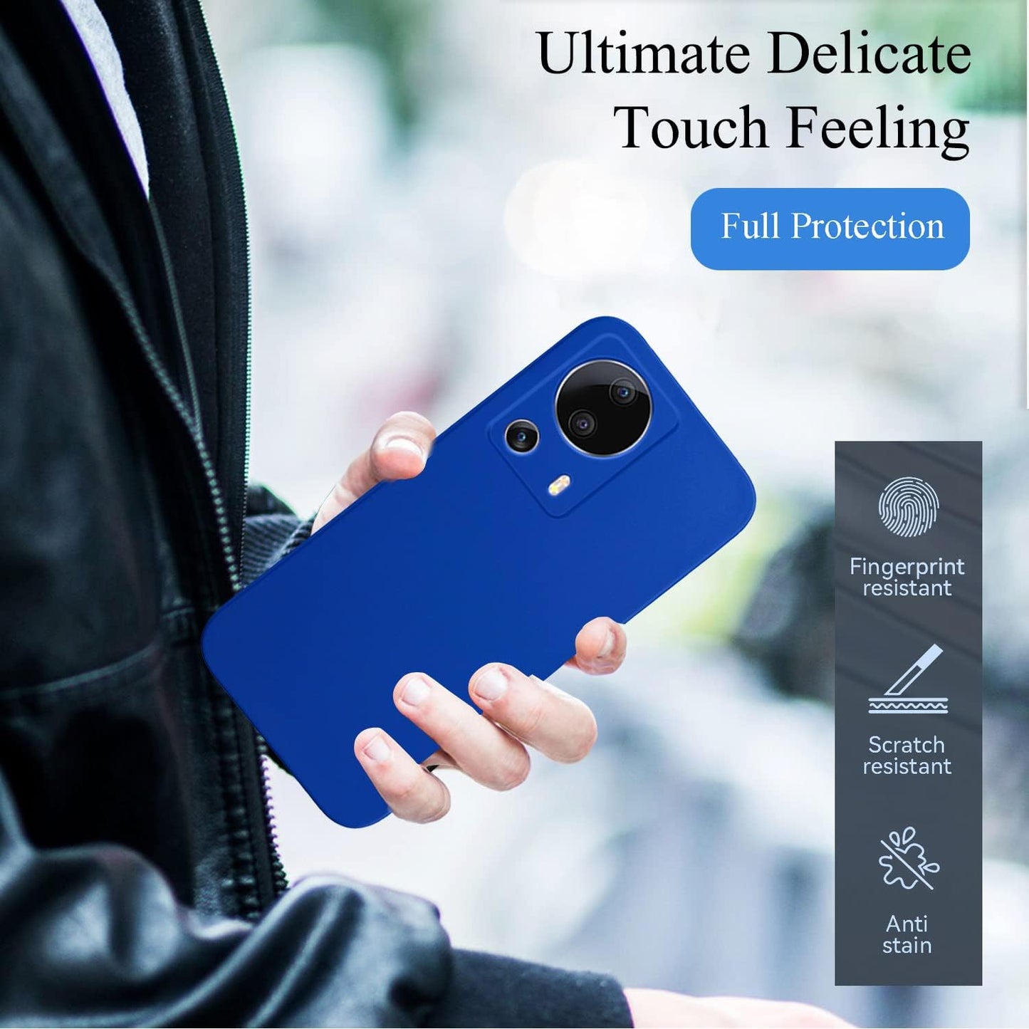 Yarxiawin for Xiaomi 13 Lite Case Shockproof Pink, Xiaomi 13 Lite Phone Case Thin Hard PC Protective Case Anti-Fingerprint Cover with Ultimate Delicate Touch Feeling (Dark Blue)  Yarxiawin   