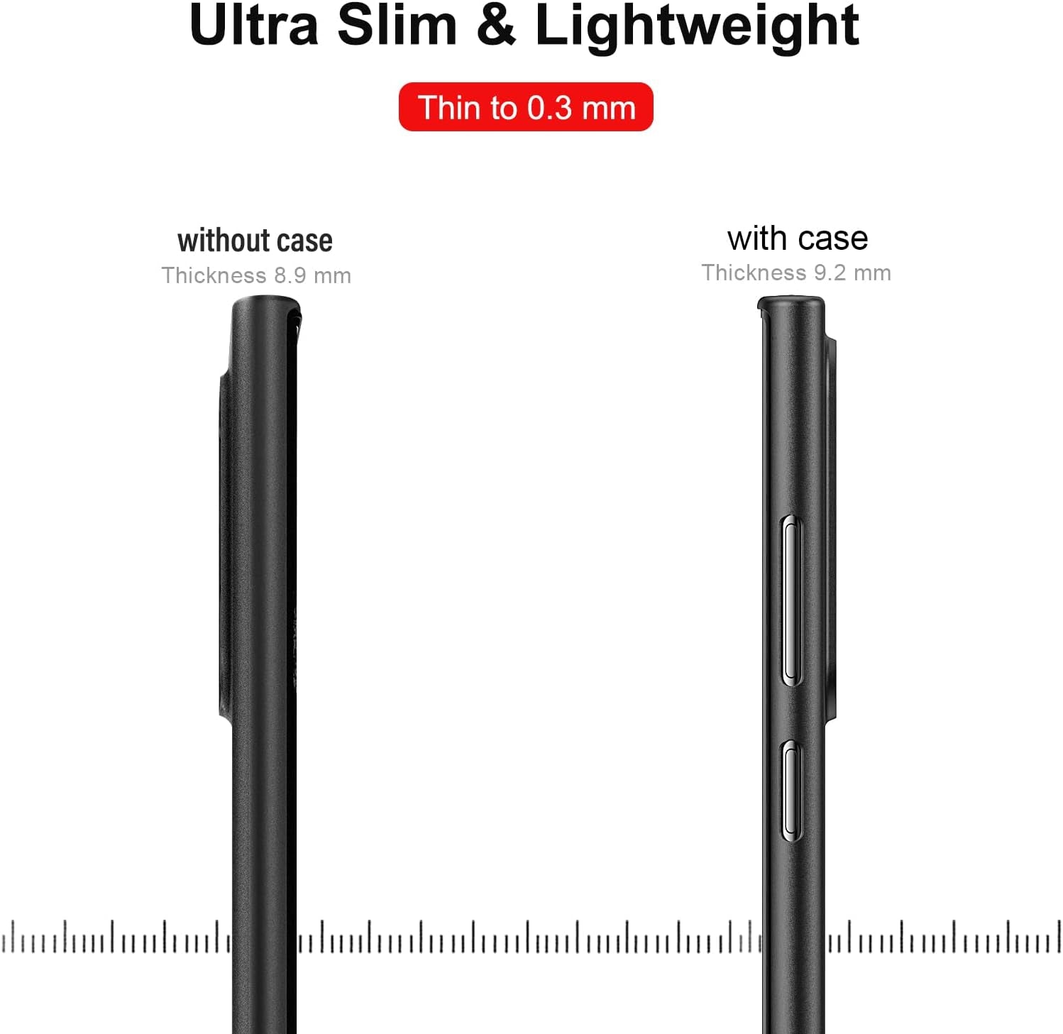 Memumi Ultra Slim for Samsung Galaxy S22 Ultra Case, Super Light 0.3Mm Matte Hard Back Cover for Galaxy S22 Ultra Thin Phone Case Minimalist Designed S22 Ultra 5G 6.8Inch Matte Black  TGF Group Co.,Ltd   