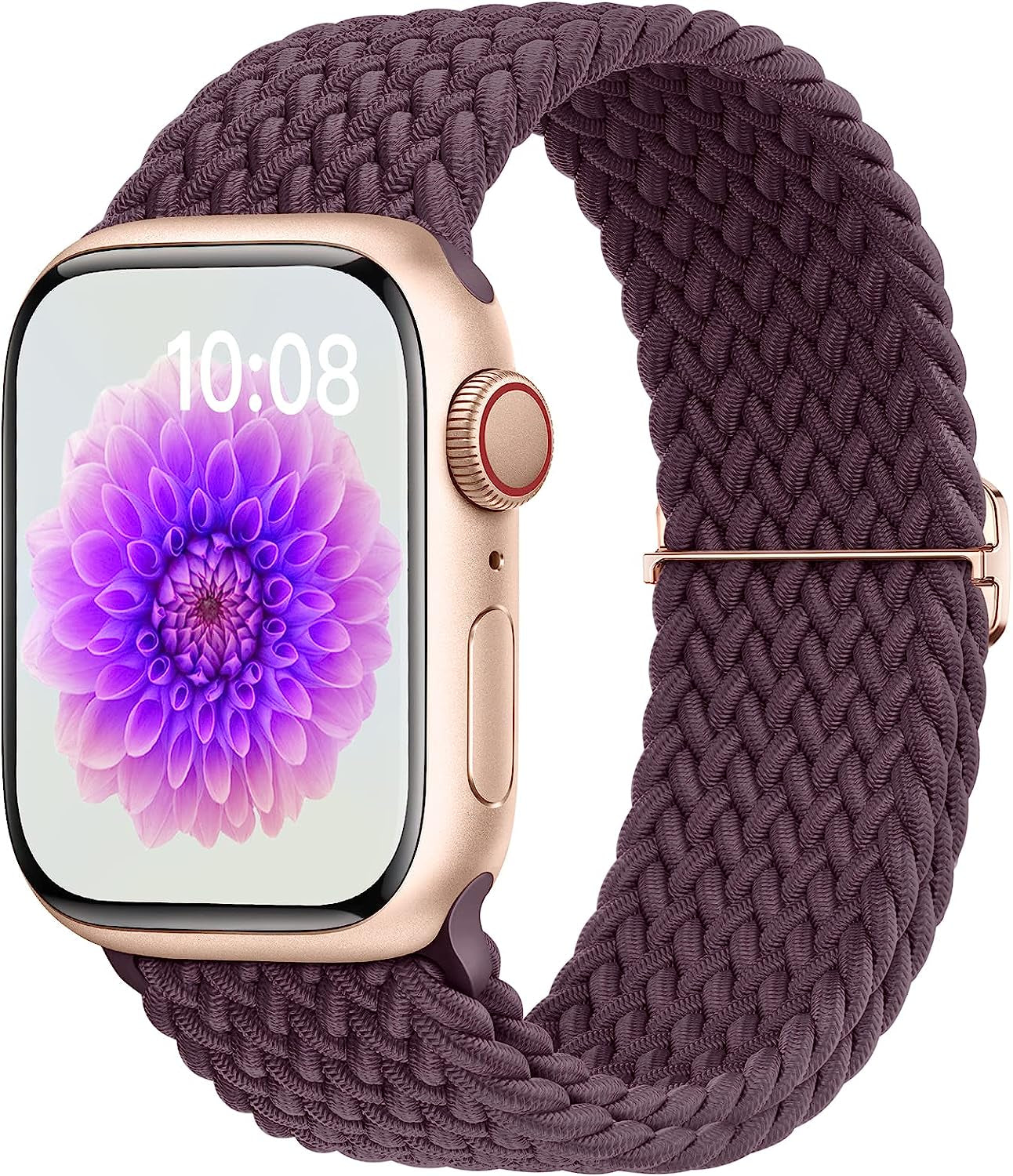 OHOTLOVE Braided Solo Loop Compatible with Apple Watch Band 41Mm 40Mm 38Mm 49Mm 45Mm 44Mm 42Mm Women Men, Nylon Adjustable Stretchy Bands Elastic Sport for Iwatch Series 8 7 6 5 4 3 2 1 SE Ultra  OHOTLOVE Smoke Violet 38mm/40mm/41mm 