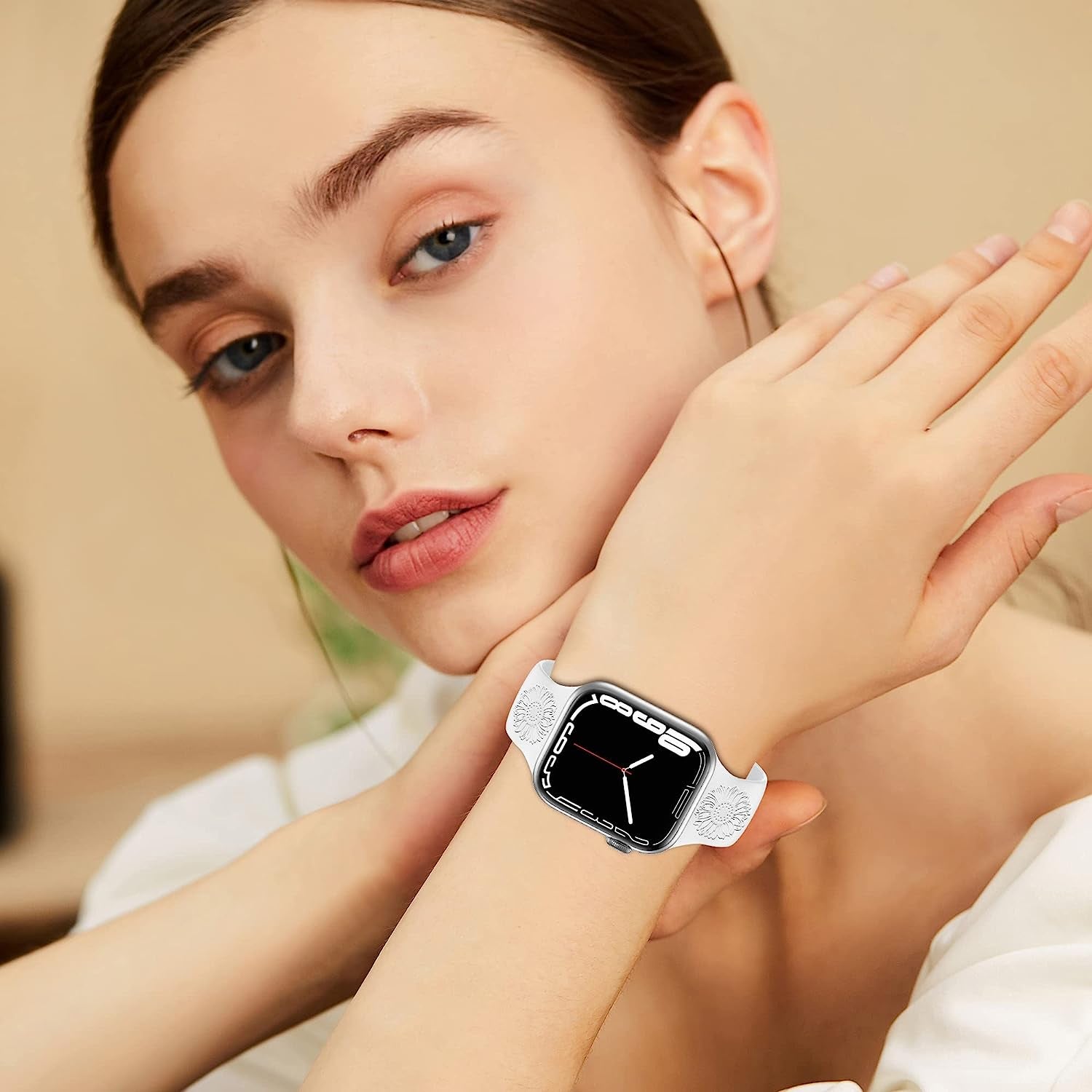 6 Pack Engraved Sport Bands Compatible with Apple Watch Band 38Mm 40Mm 41Mm 42Mm 44Mm 45Mm 49Mm for Women Men, Designer Colorful Soft Silicone Strap for Iwatch Bands Ultra/Se Series 8/7/6/5/4/3/2/1  Wewatri   