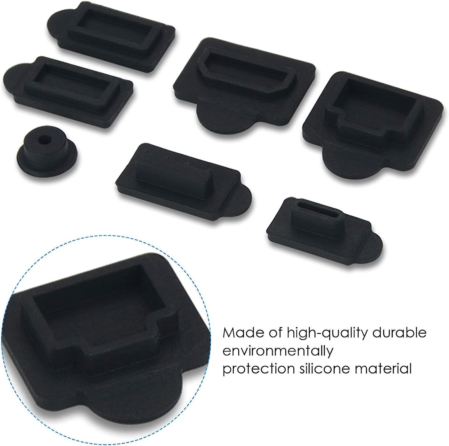 7 in 1 Silicone Dust Plugs Cover LAN HDMI Type-C USB Dock Anti-Dust Cover Dustproof Plug for PS5 Game Console Accessories Dust Plug Cover  Ambertown   