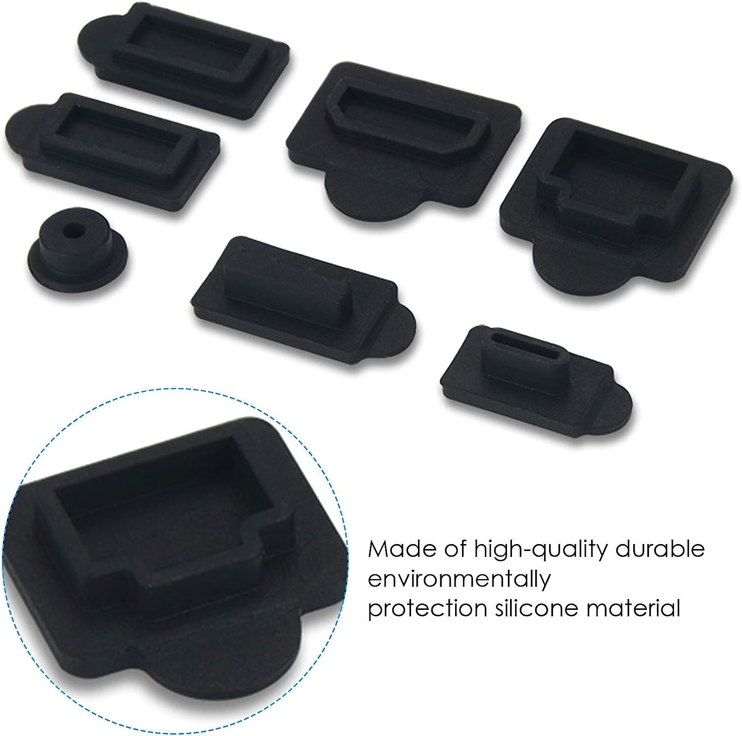 7 in 1 Silicone Dust Plugs Cover LAN HDMI Type-C USB Dock Anti-Dust Cover Dustproof Plug for PS5 Game Console Accessories Dust Plug Cover  Ambertown   