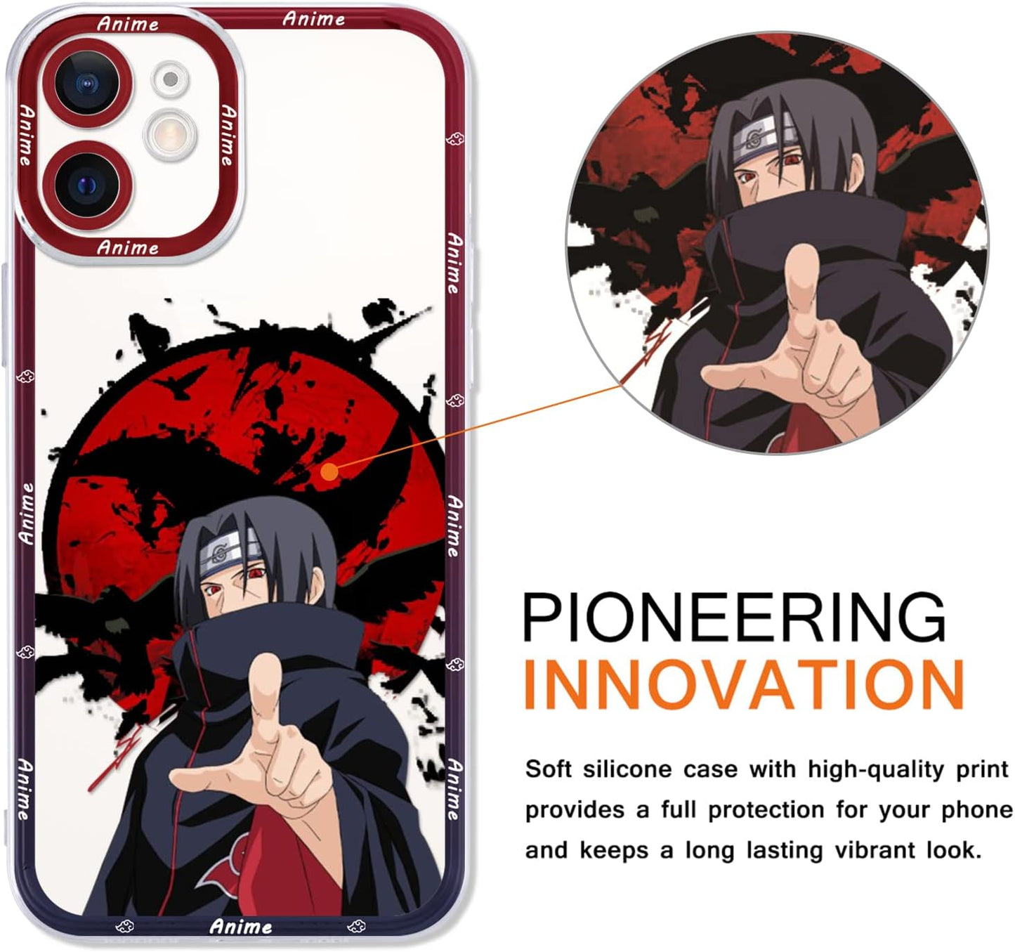 2 Pack Japanese Anime Case for Iphone 12 Mini Clear Case 5.4", Cool Manga Cute Pattern Design, Cartoon Comics Character Cases for Men Boys Women Girls, Soft TPU Funda for Iphone12 Mini, Transparent  ZXT US   