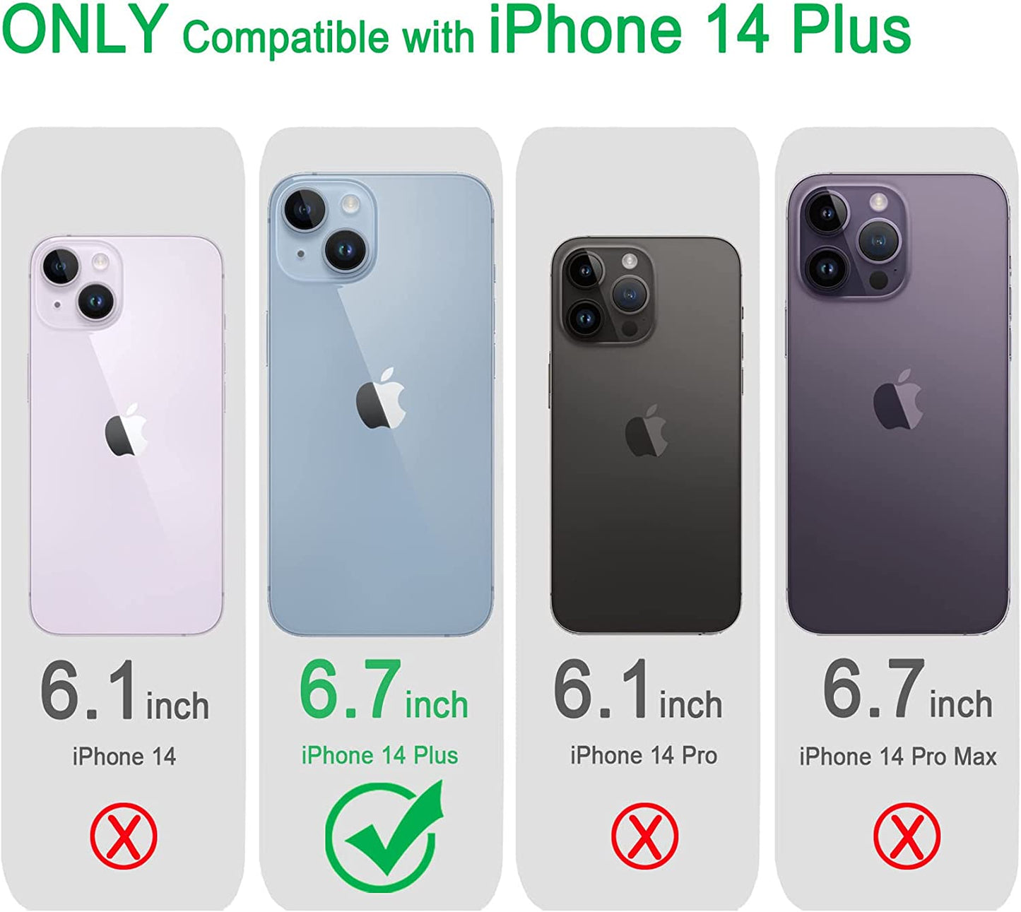 Jjgoo Compatible with Iphone 14 plus Case Clear, Non-Yellowing Shockproof Phone Case for Apple Iphone 14 Plus, Slim Anti-Scratch Hard PC Back Protective Cover Bumper 2022  JJGoo   