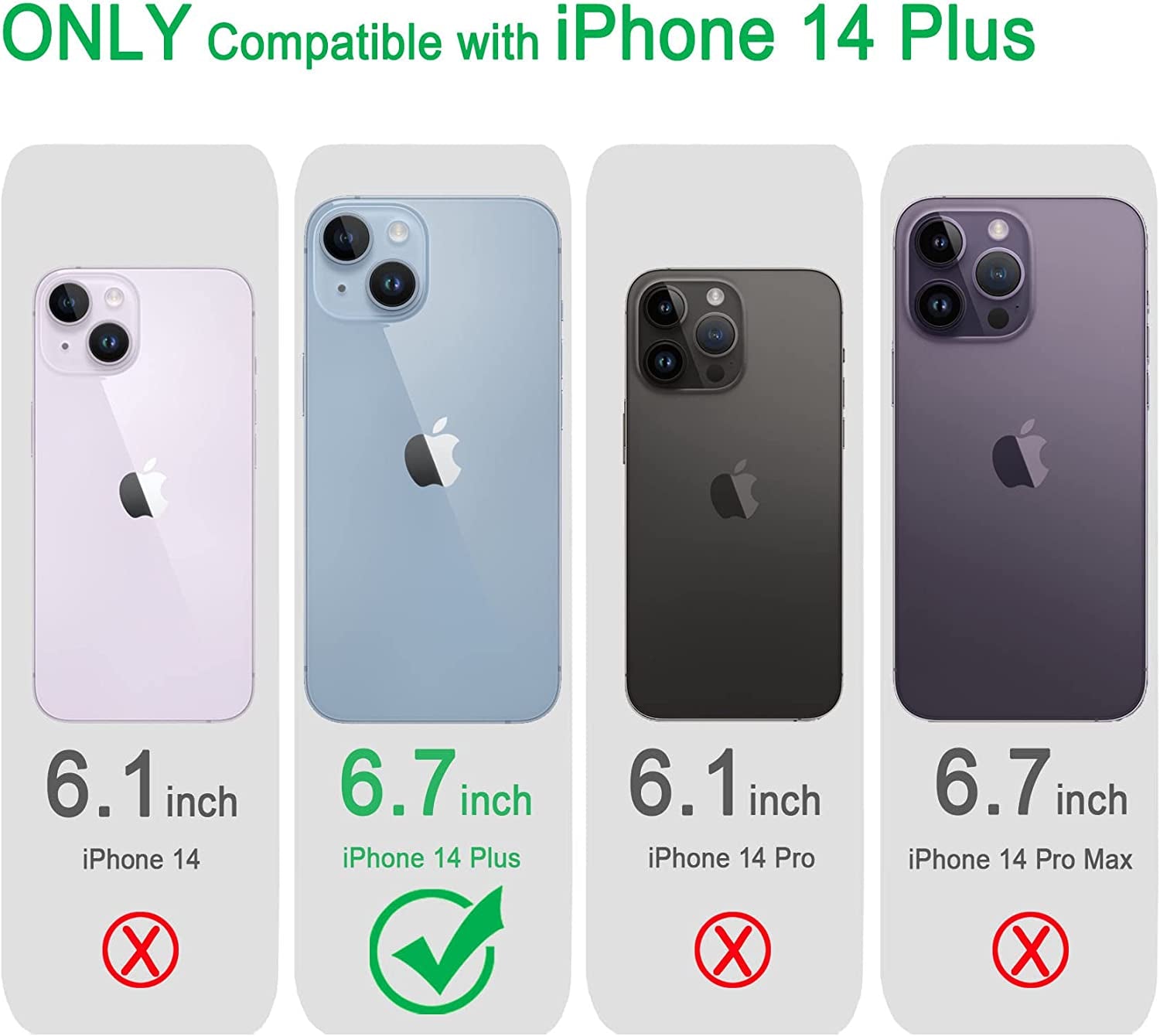 Jjgoo Compatible with Iphone 14 plus Case Clear, Non-Yellowing Shockproof Phone Case for Apple Iphone 14 Plus, Slim Anti-Scratch Hard PC Back Protective Cover Bumper 2022  JJGoo   