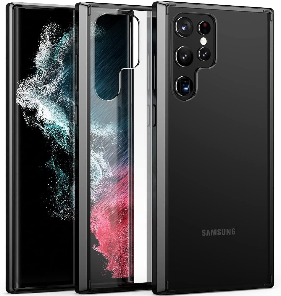 TPU for Samsung Galaxy S22 Ultra Case Clear, Galaxy S22 Ultra Case, Ultra [Slim Thin] Flexible TPU Scratch Resistant Gel Rubber Soft Silicone Protective Case Cover for Galaxy S22 Ultra(Clear)  CASEVASN Black  