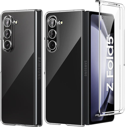 Foluu Clear Case for Samsung Galaxy Z Fold 5 with Front Built-In Screen Protector - Scratch Resistant Hard PC Back Bumper Protective Shockproof Cover for Samsung Galaxy Z Fold5 5G 2023  Foluu   