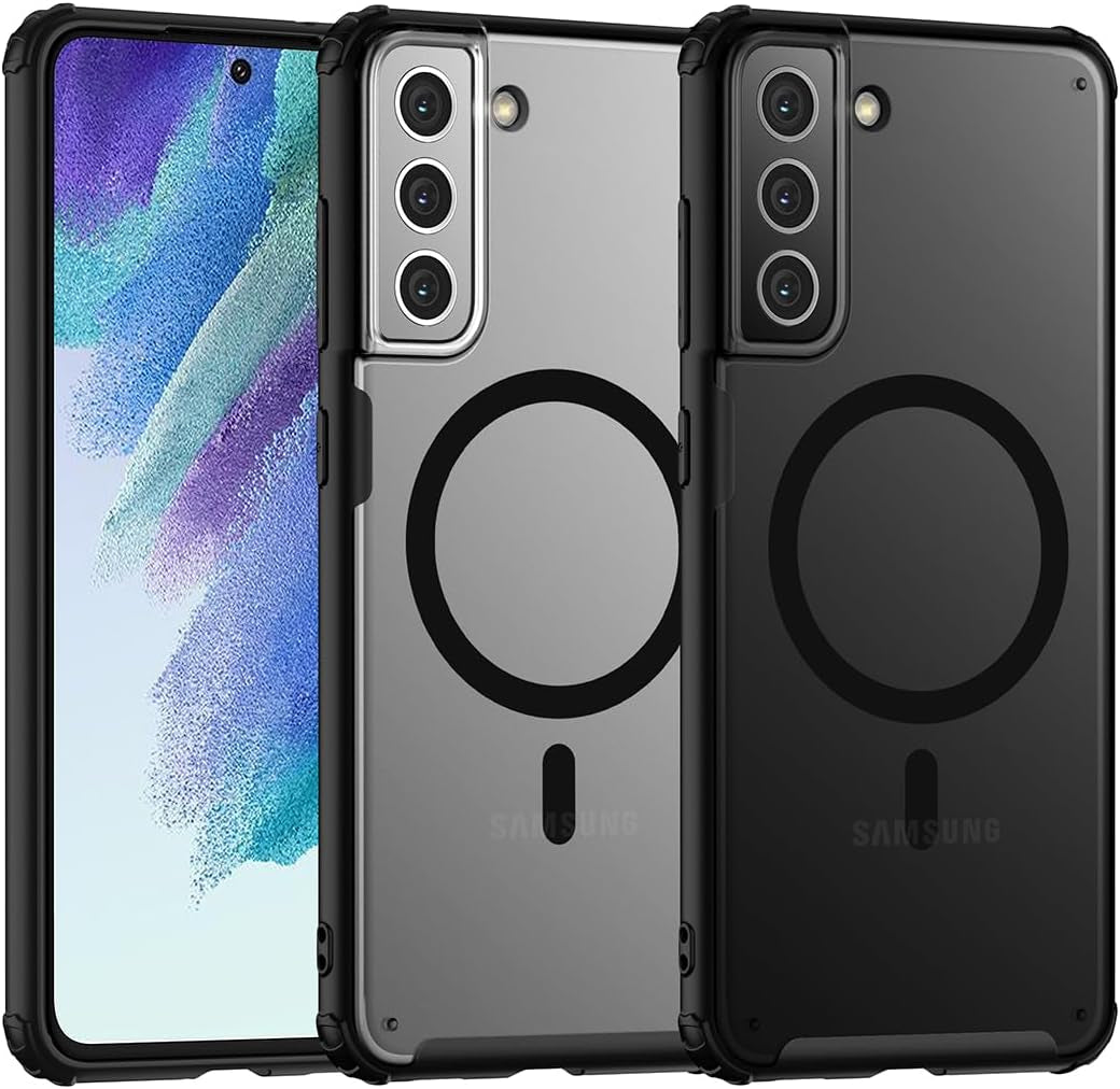 TIANNIUKE Magnetic Case for Samsung Galaxy S21 5G, Translucent Matte Anti-Fingerprint,Compatible with Magsafe,Slim Fit Shockproof Protective Phone Case for Galaxy S21 Case  TIANNIUKE Black Galaxy S21 Fe 