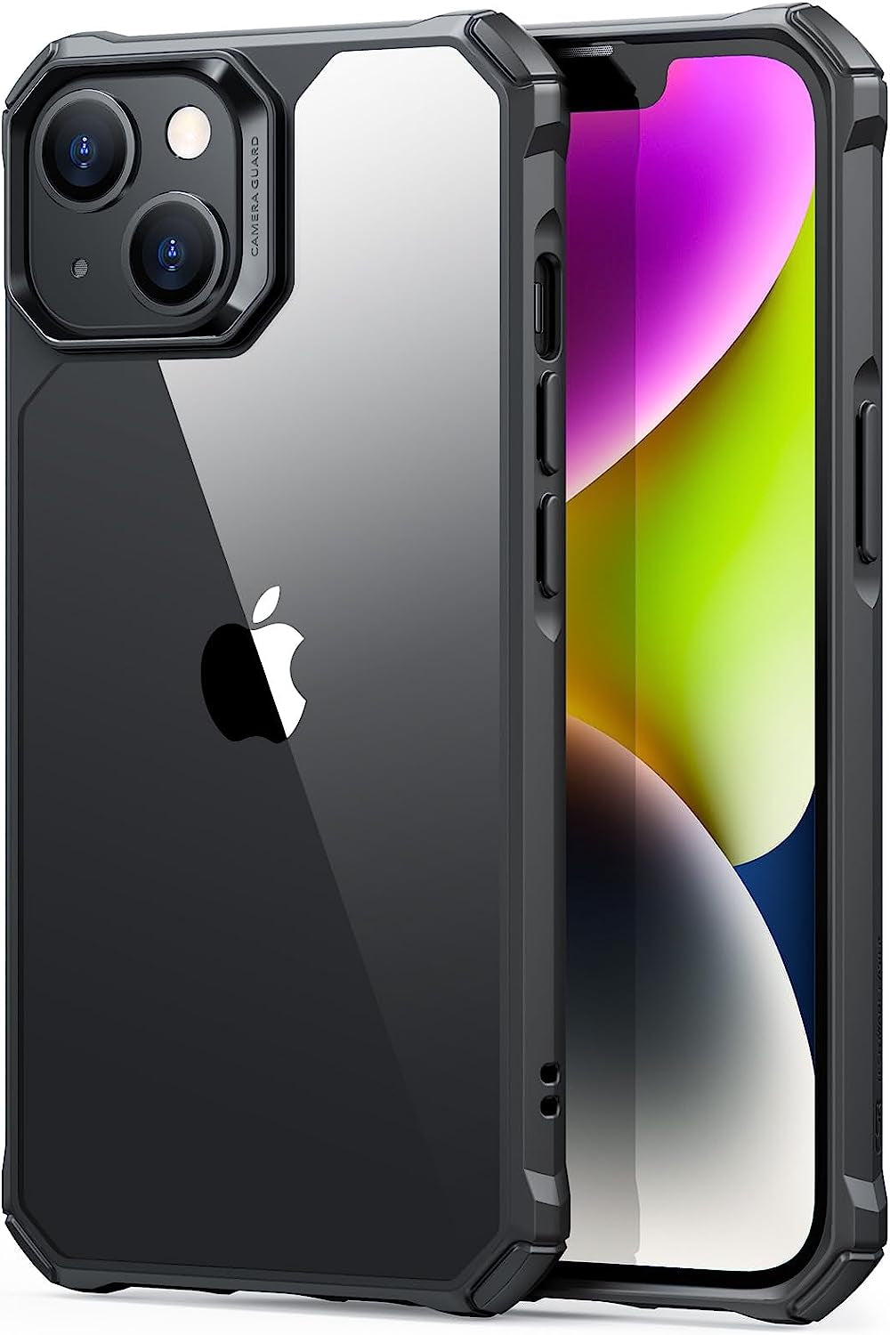 ESR for Iphone 14 Pro Case, Military-Grade Protection, Shockproof Air-Guard Corners, Yellowing-Resistant Acrylic Back, Phone Case for Iphone 14 Pro, Air Armor Case, Clear Black  Electronic Silk Road Corp Clear Black Iphone 14/13 