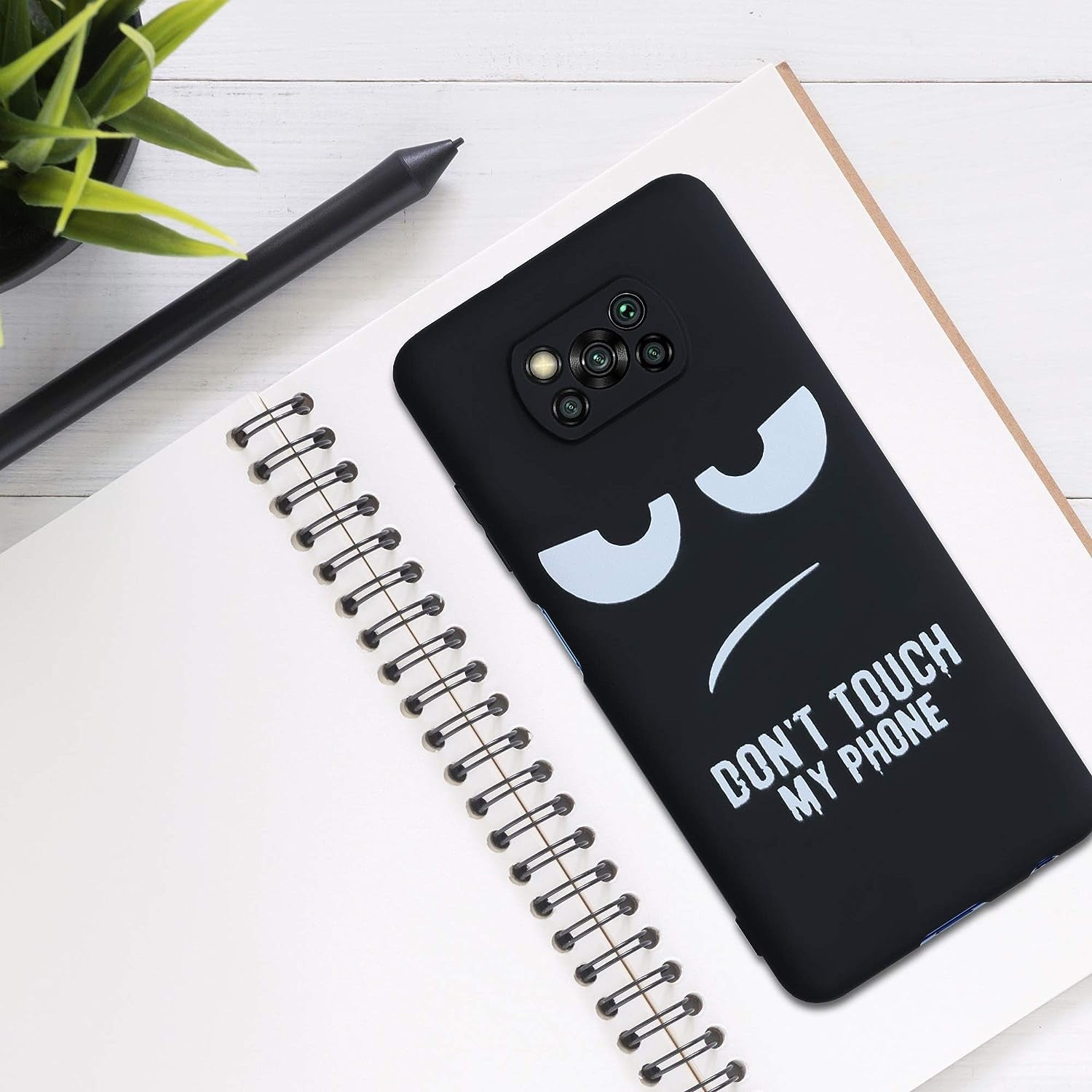 Kwmobile TPU Silicone Case Compatible with Xiaomi Poco X3 Nfc/Poco X3 Pro - Case Soft Cover - Don'T Touch My Phone White/Black  KW-Commerce   