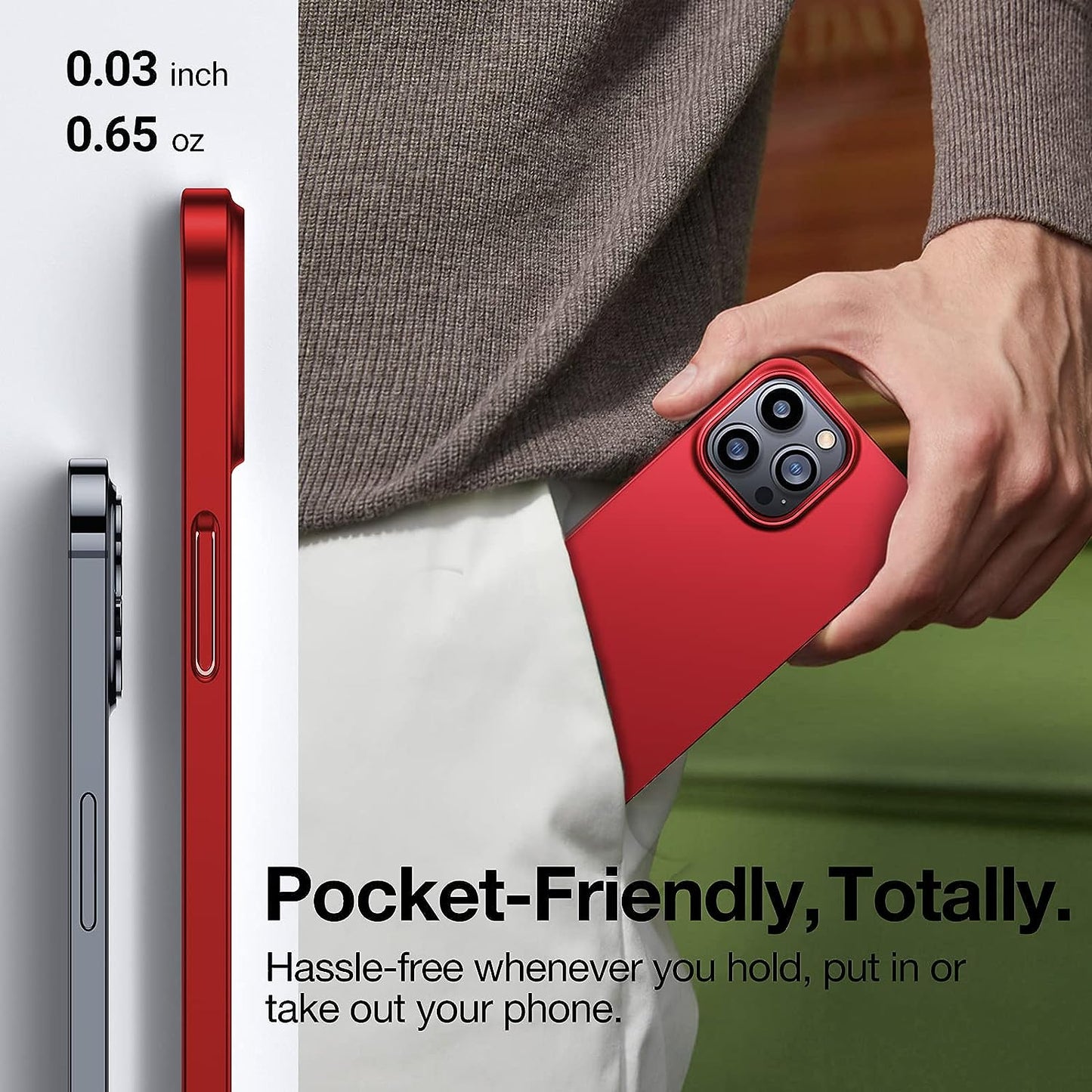 TORRAS Slim Fit Designed for Iphone 14 Pro Max Case 6.7 Inch, Ultra-Thin 14 Pro Max Case 2022, Lightweight Hard PC Cover Phone Cases for Iphone 14 Pro Max Phone Case Red, Originfit  TORRAS   